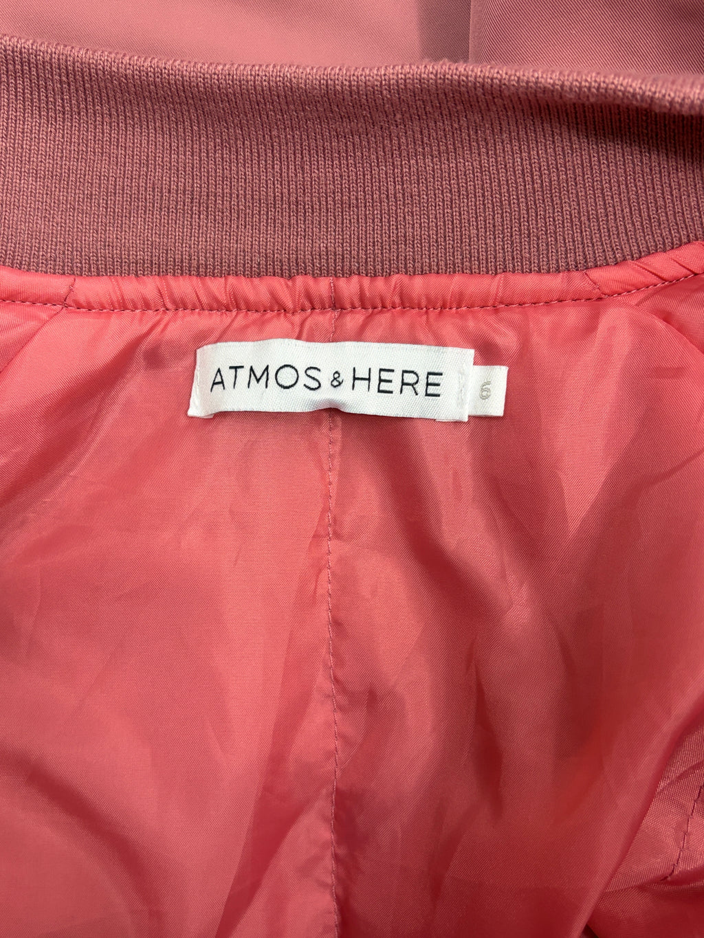 Atmos & Here | Oversized Bomber Jacket | Dusty Pink | Size 6
