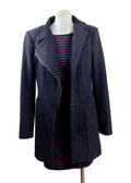 Scanlan Theodore Cashmere Wool Silk Lined Navy Coat