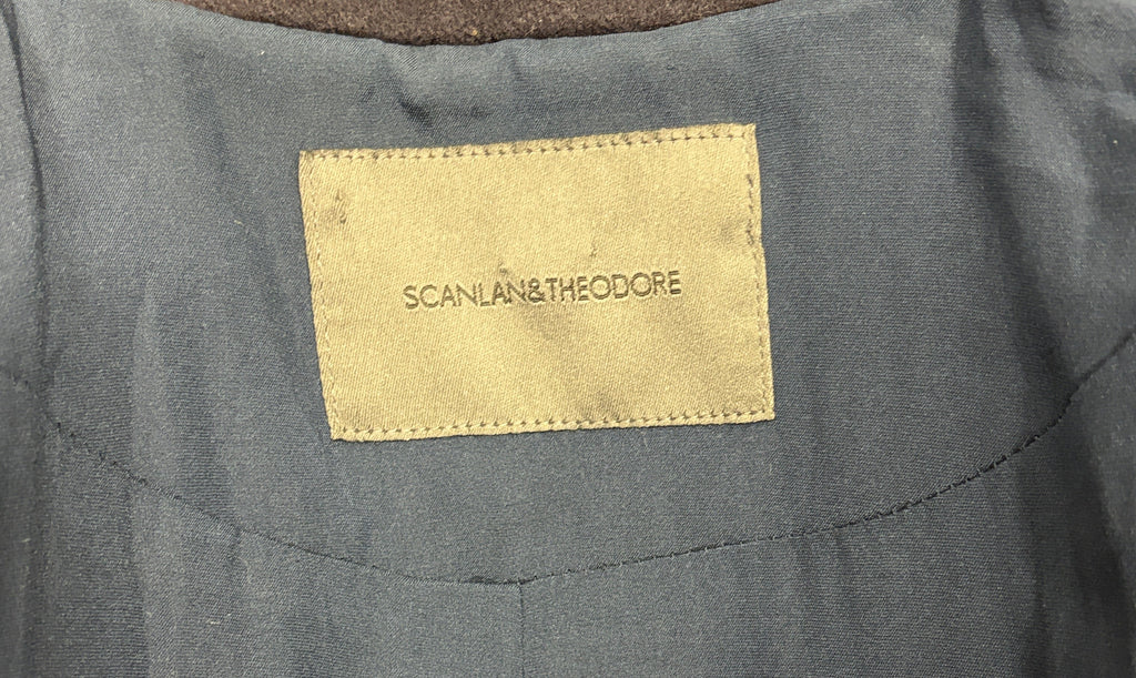 Scanlan Theodore Cashmere Wool Silk Lined Navy Coat