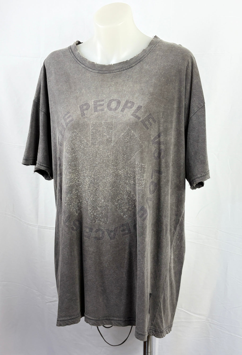 The People vs Distressed Look Graphic Tee