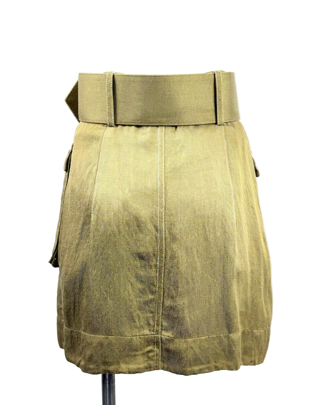 Shona Joy | Ellington Cargo Miniskirt | Olive Linen | Size 6
