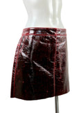 Tibi | Patent Coated Wool Blend Miniskirt | Oxblood | Size 6