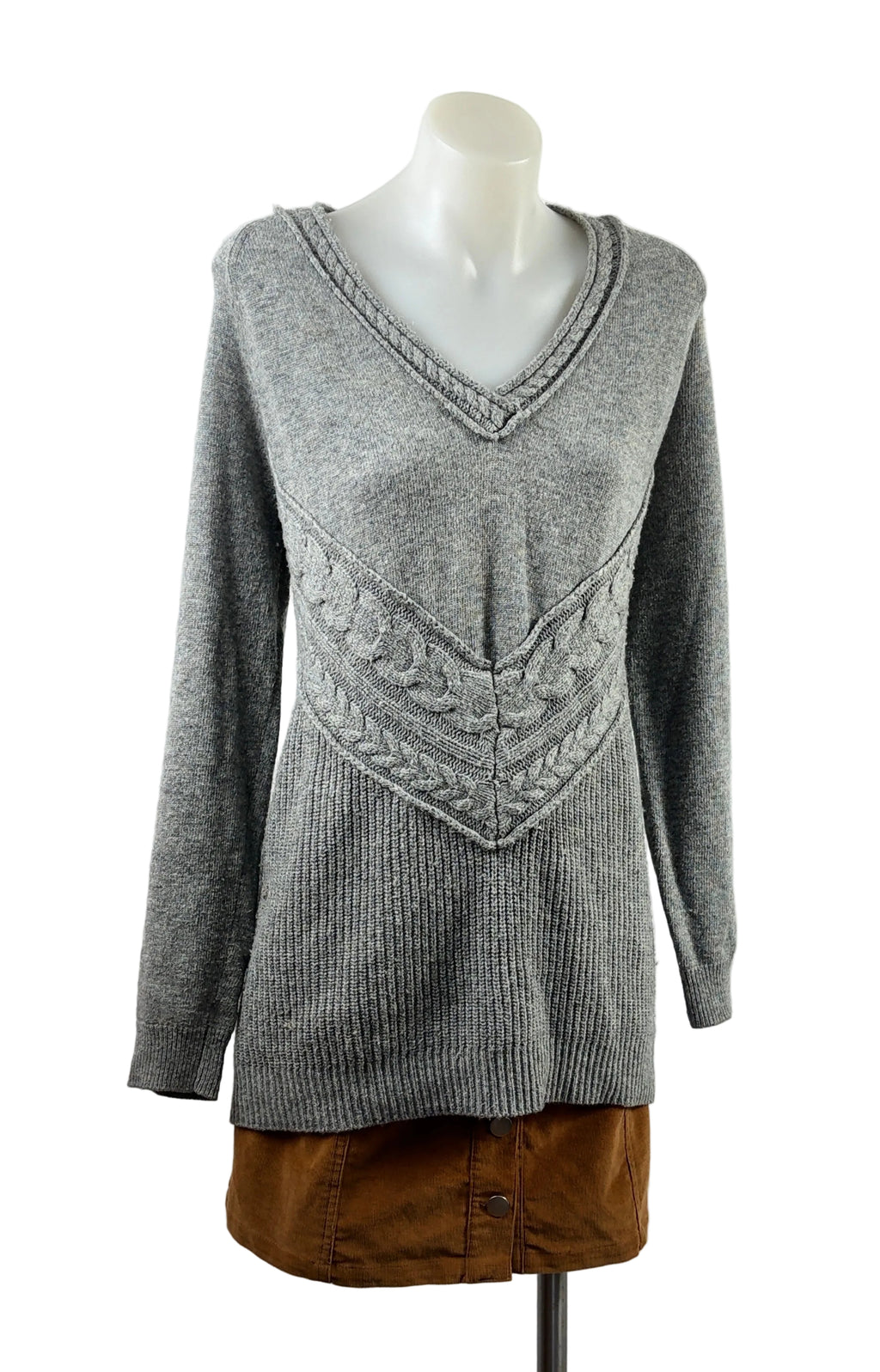 Grey Cable Knit Jumper