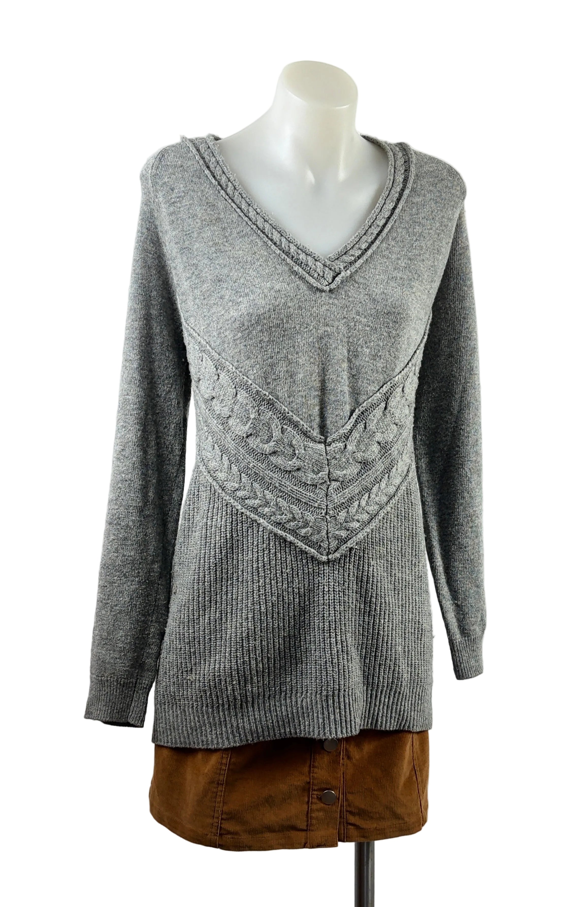 Grey Cable Knit Jumper