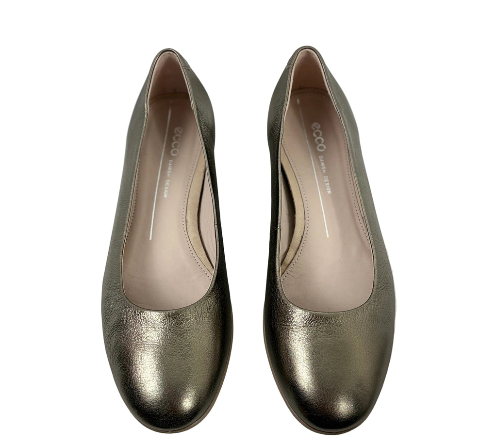 Ecco Metallic Leather Ballet Flats | Size 36