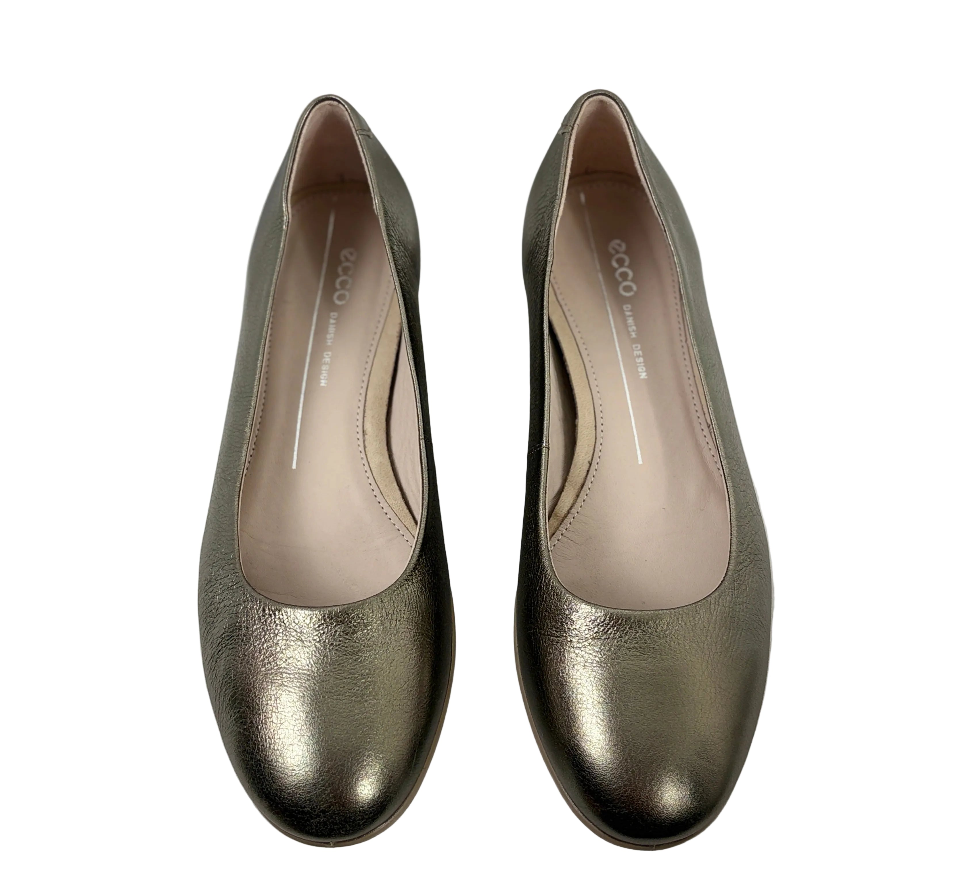 Ecco Metallic Leather Ballet Flats | Size 36