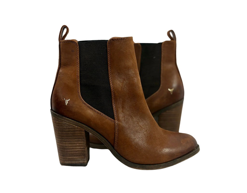 Windsor Smith Lille Tan Leather Ankle Boots | Size 10