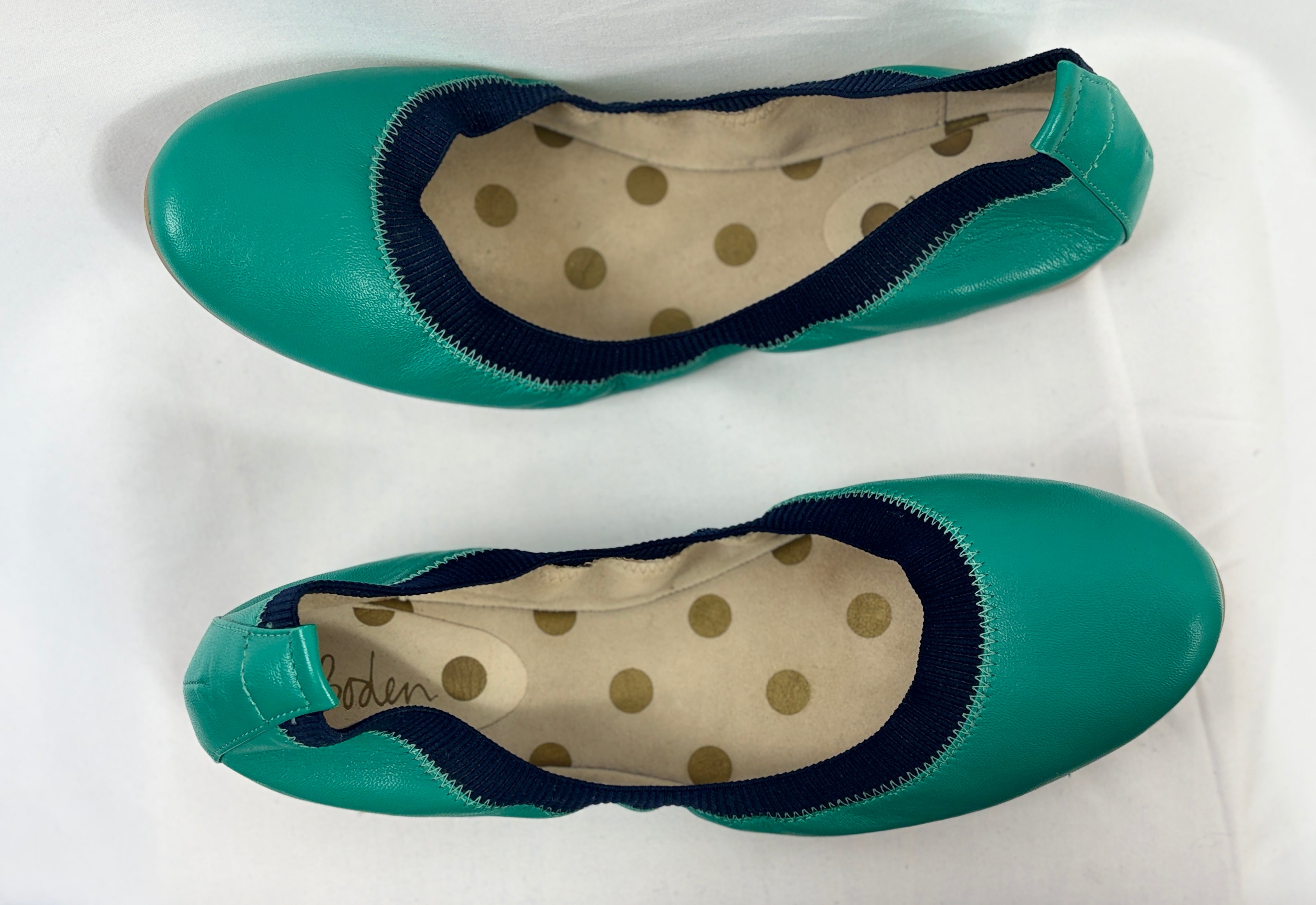 Boden Hettie Flexi Ballerinas — Wild Meadow & Navy (New/Unworn) | Size 41