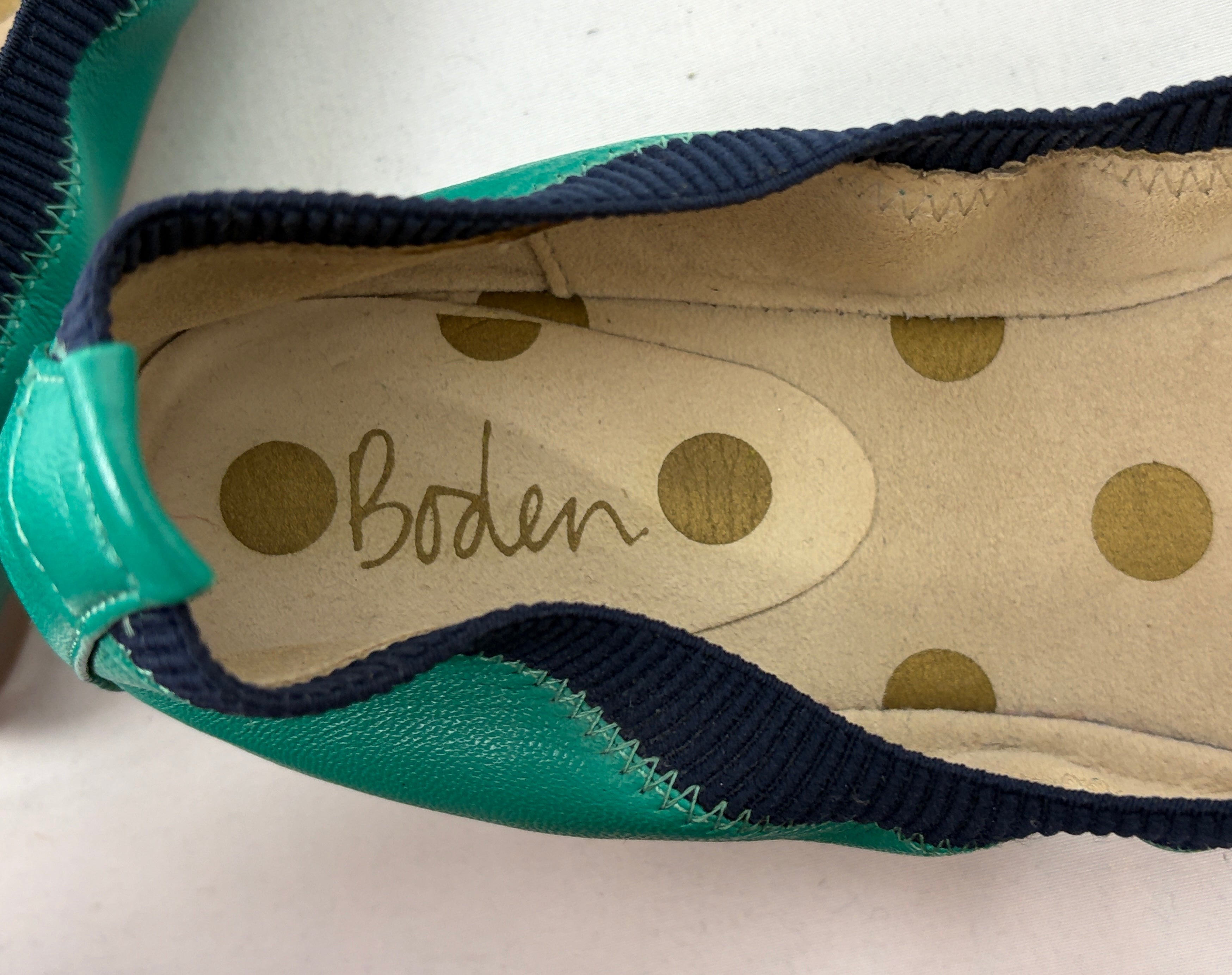 Boden Hettie Flexi Ballerinas — Wild Meadow & Navy (New/Unworn) | Size 41