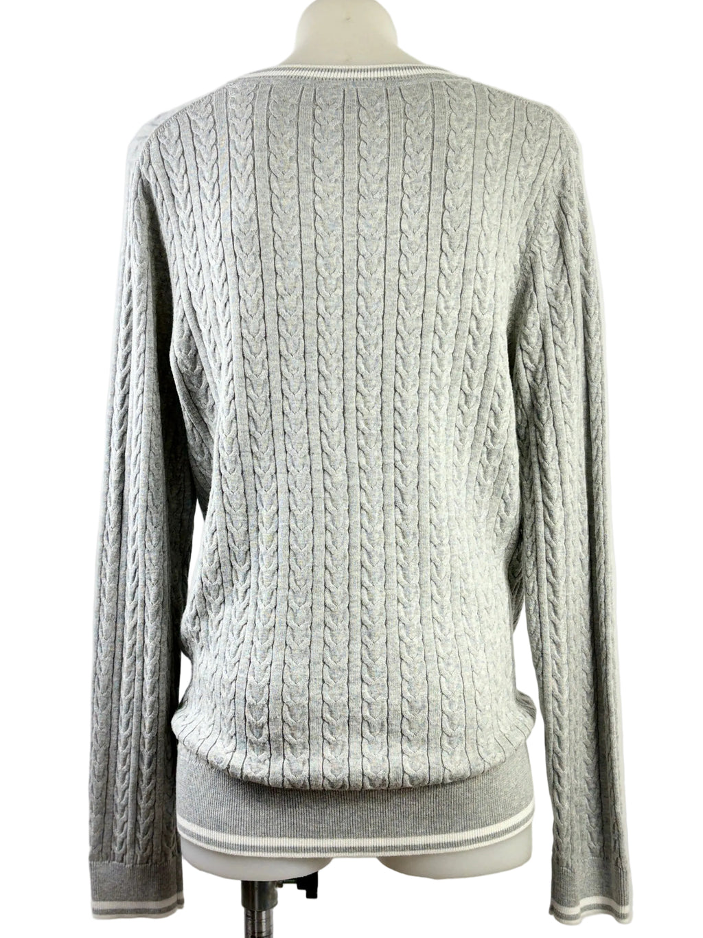 Tommy Hilfiger | Cable Knit Crew Neck Jumper | Grey | Size L