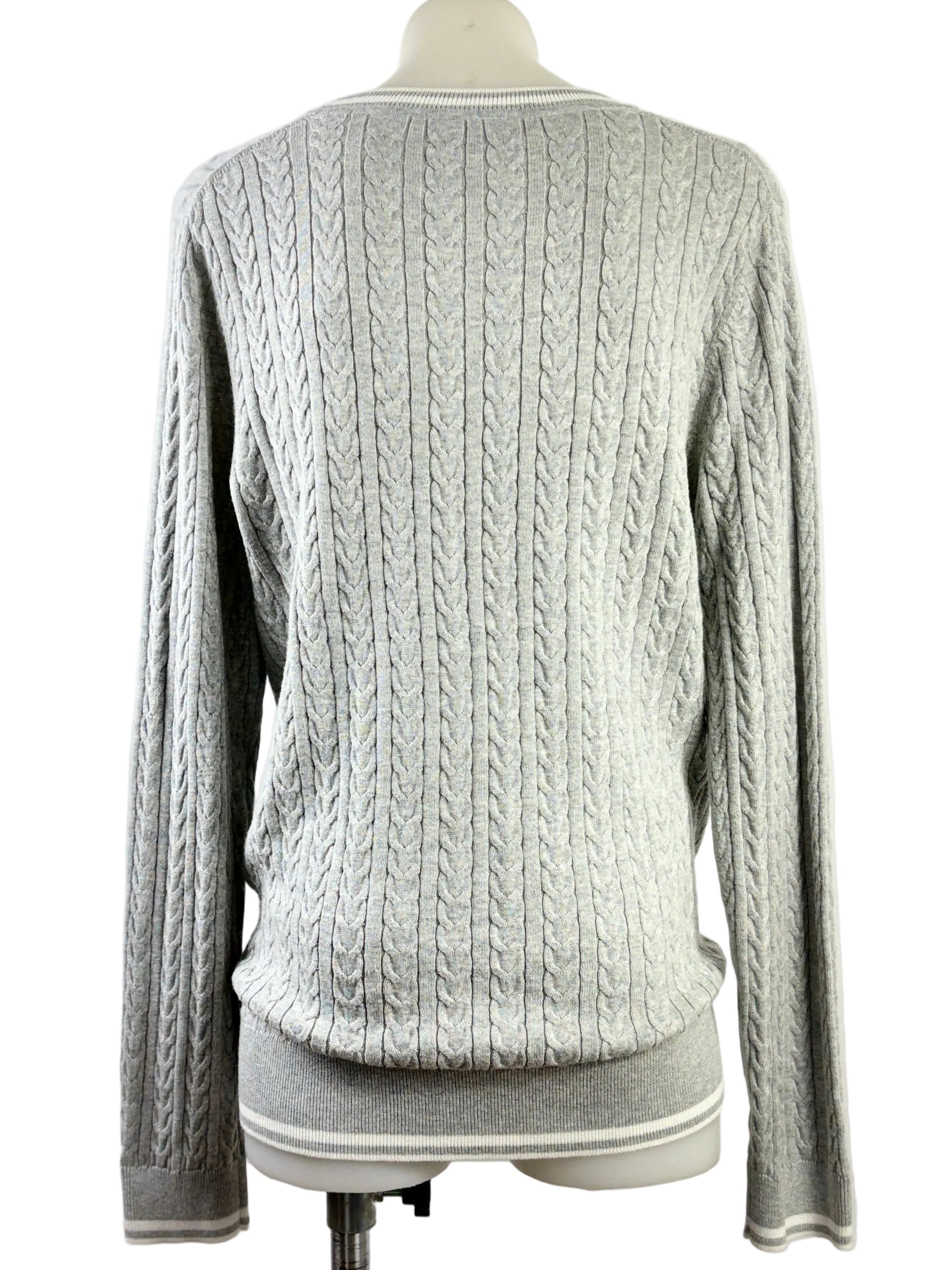 Tommy Hilfiger | Cable Knit Crew Neck Jumper | Grey | Size L