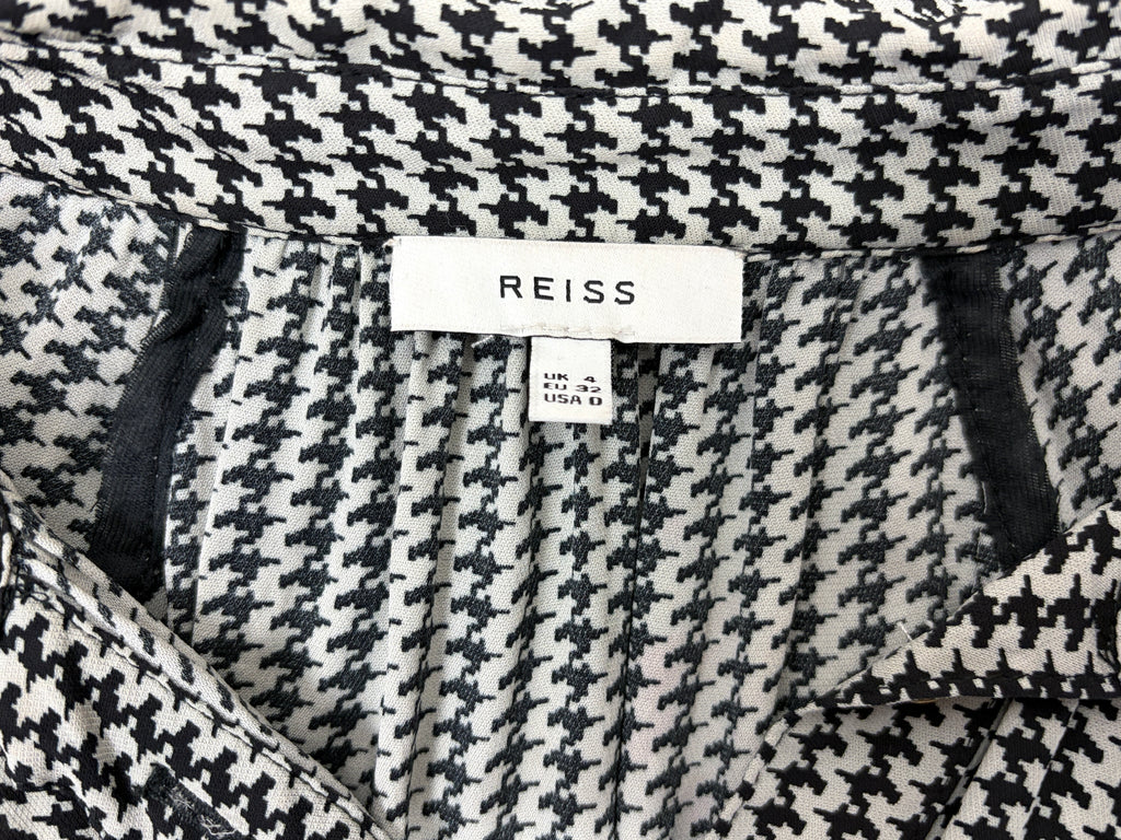 Reiss | Houndstooth Button-Up Shirt | Size 6