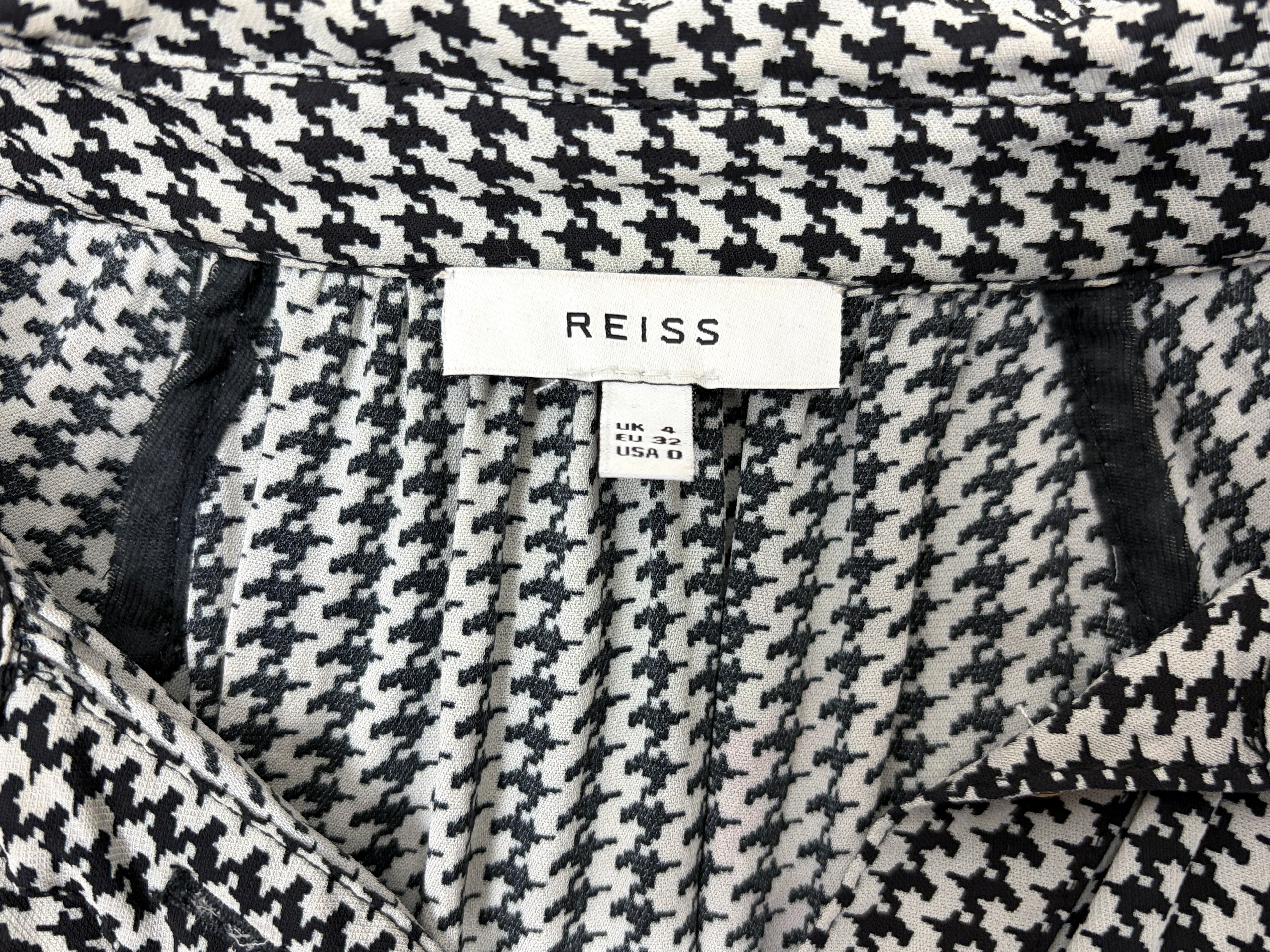 Reiss | Houndstooth Button-Up Shirt | Size 6