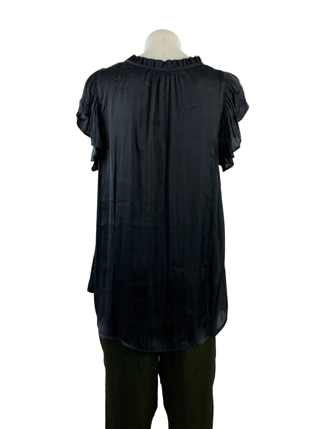 Preview | Satin Tie-Neck Blouse | Black Size 14