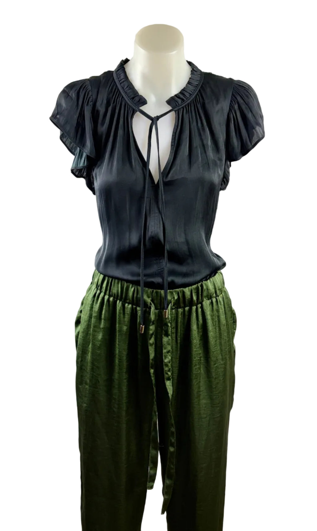 Carolina Green Silky Pants | Size S