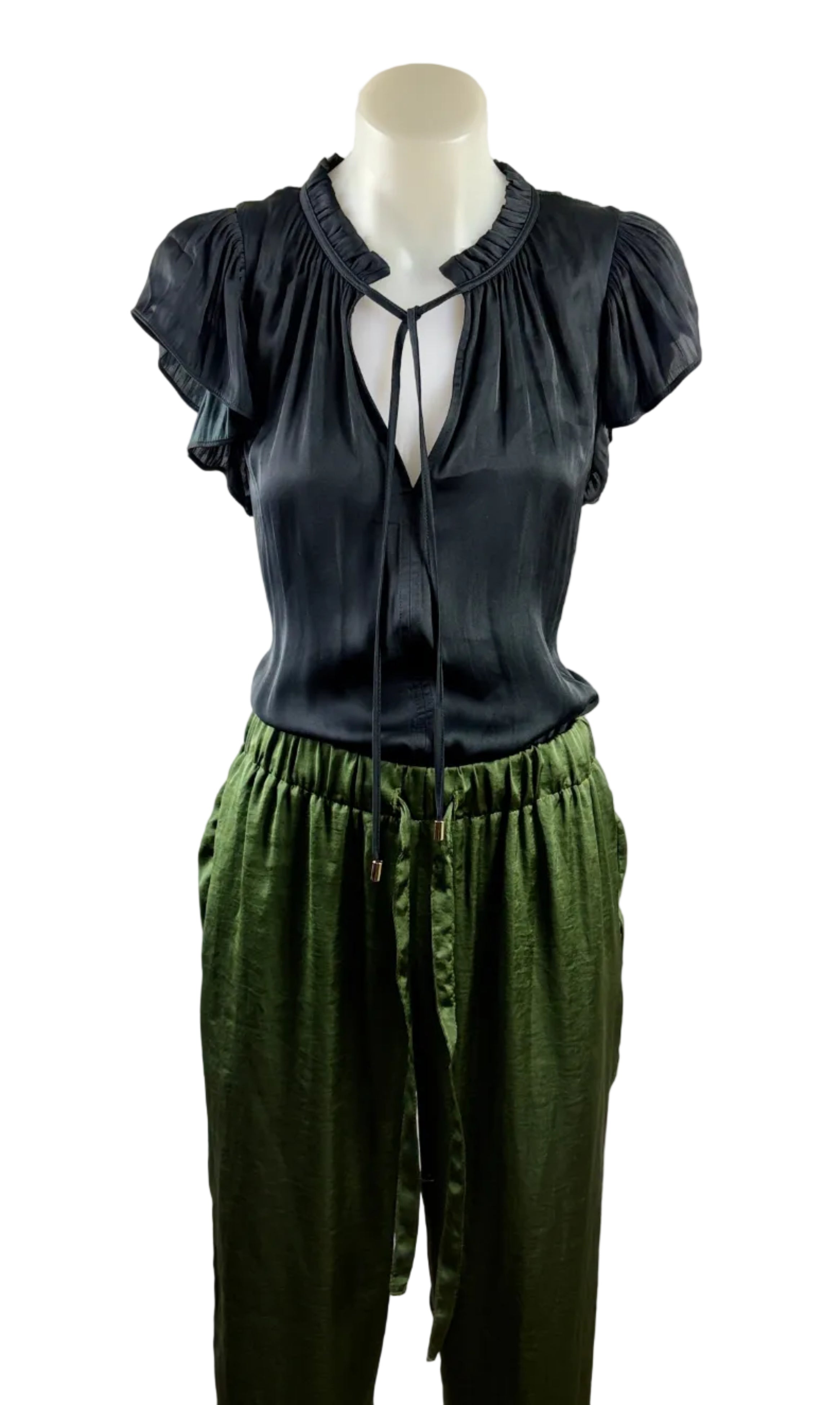 Carolina Green Silky Pants | Size S