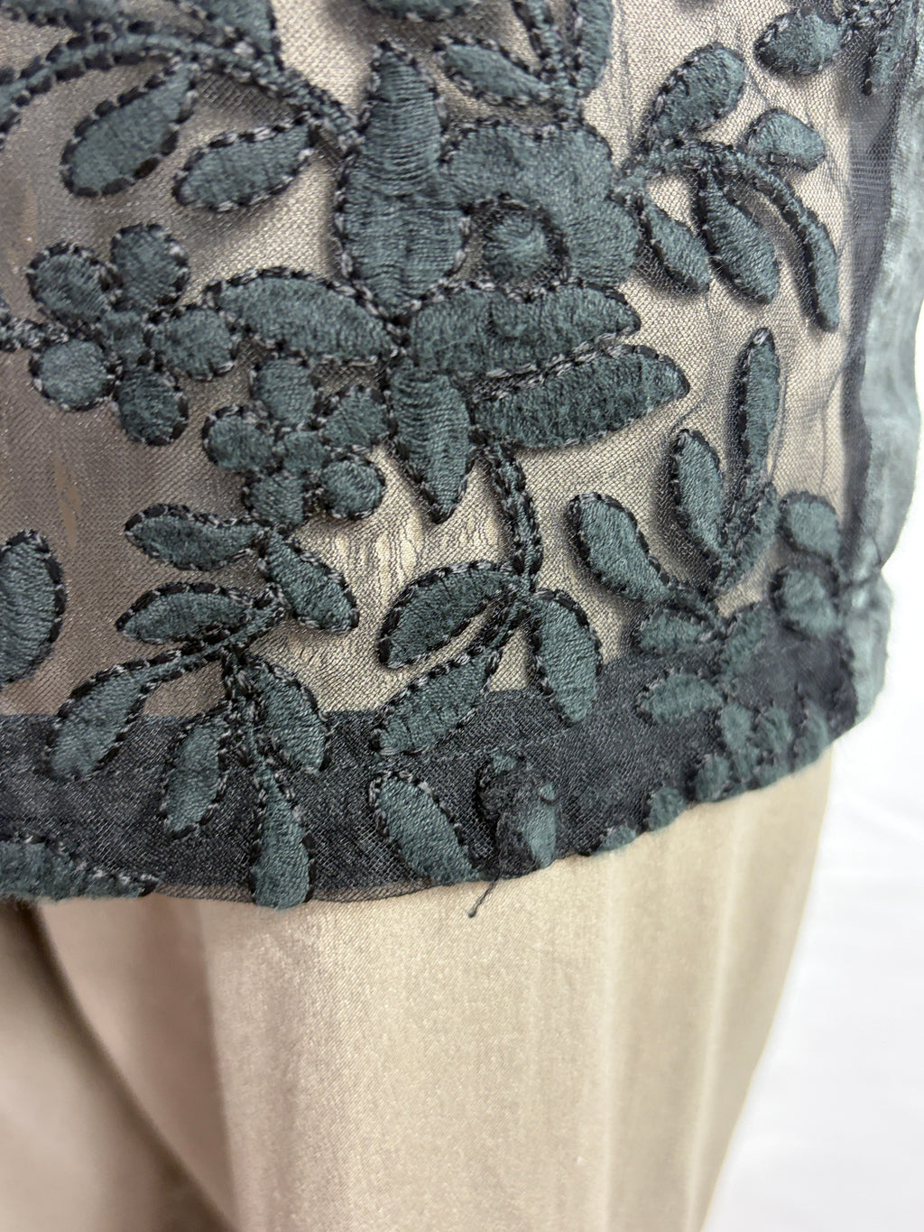 Aje | Embellished Floral Lace Top | Black | Size 6