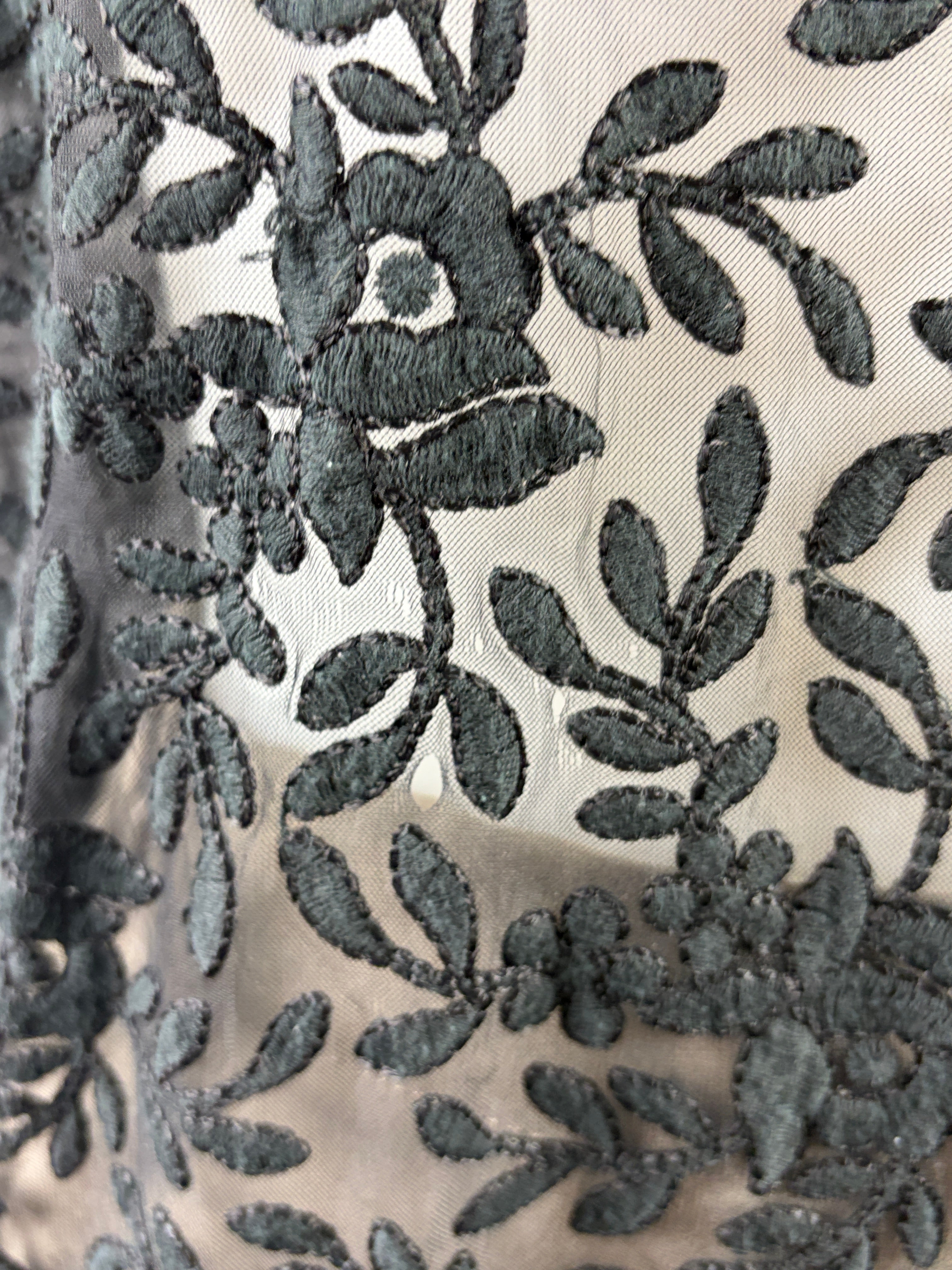 Aje | Embellished Floral Lace Top | Black | Size 6