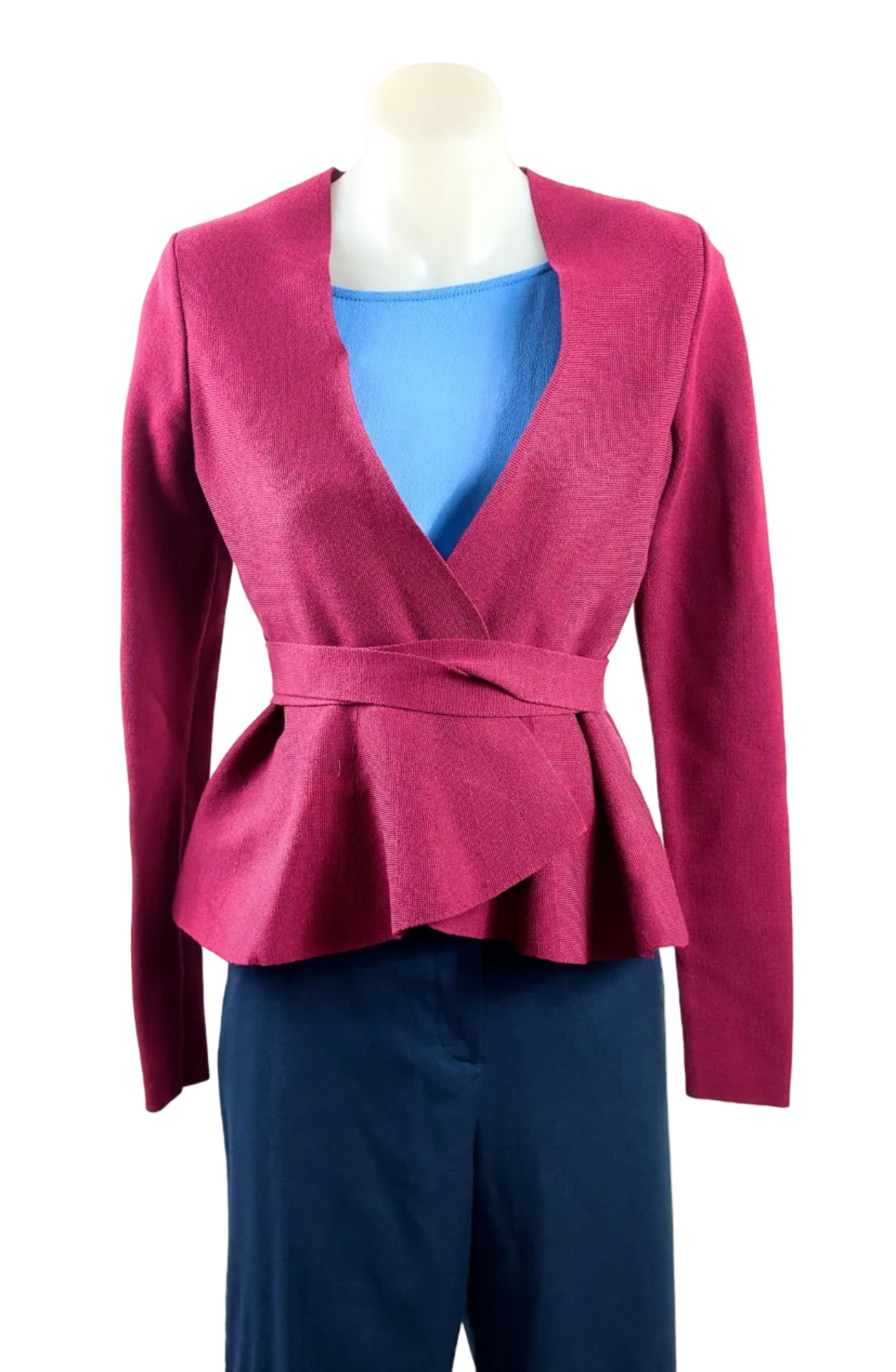 Portmans Wrap Jacket in Wine | XS