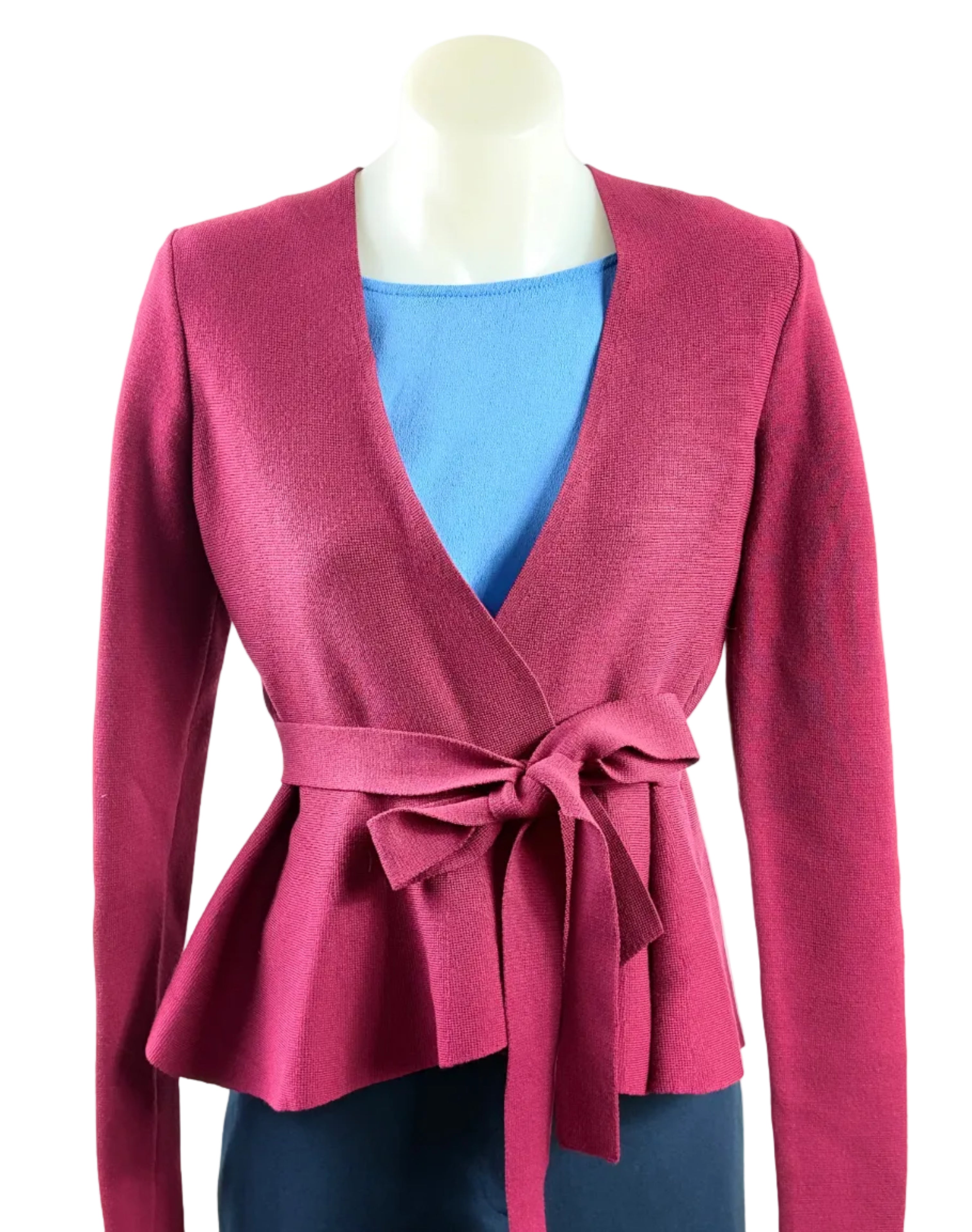 Portmans Wrap Jacket in Wine | XS