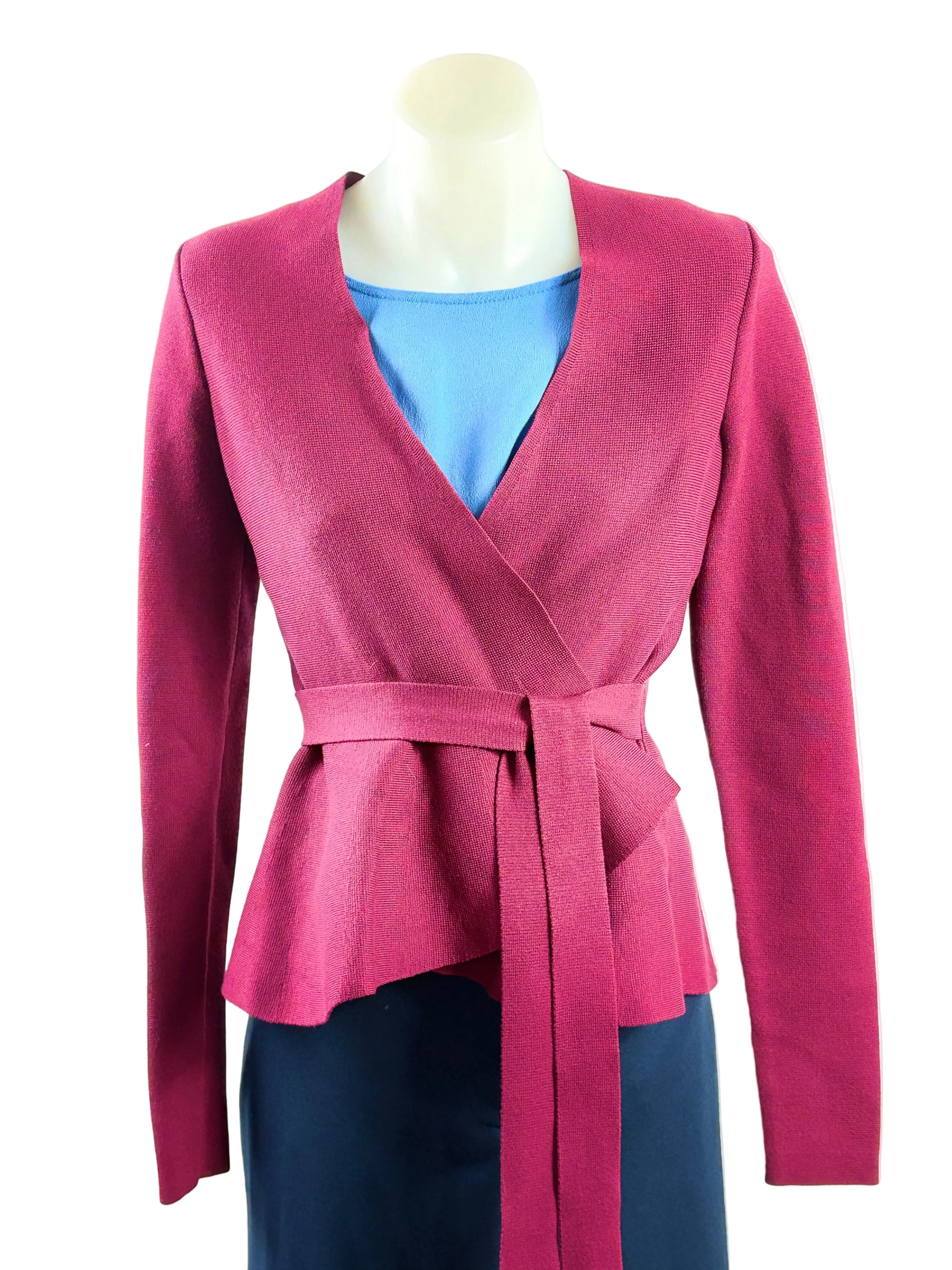 Portmans Wrap Jacket in Wine | XS