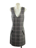 Redherring | Prince of Wales Check Pinafore Dress | Grey, Black & Pink