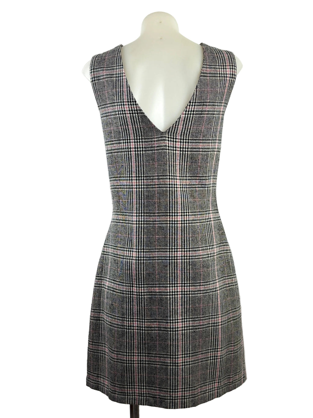 Redherring | Prince of Wales Check Pinafore Dress | Grey, Black & Pink