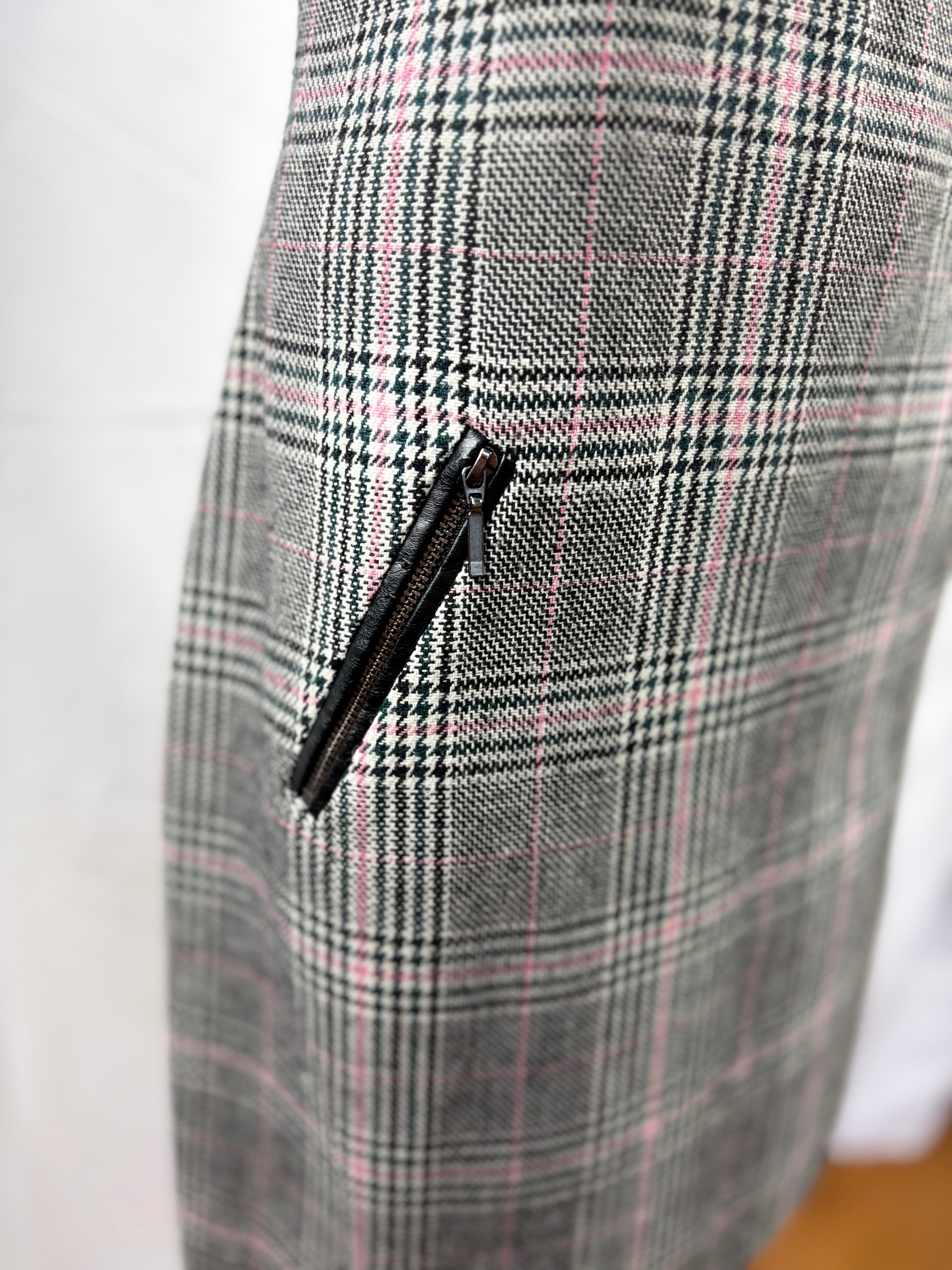 Redherring | Prince of Wales Check Pinafore Dress | Grey, Black & Pink