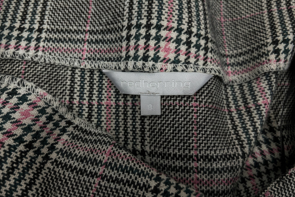 Redherring | Prince of Wales Check Pinafore Dress | Grey, Black & Pink