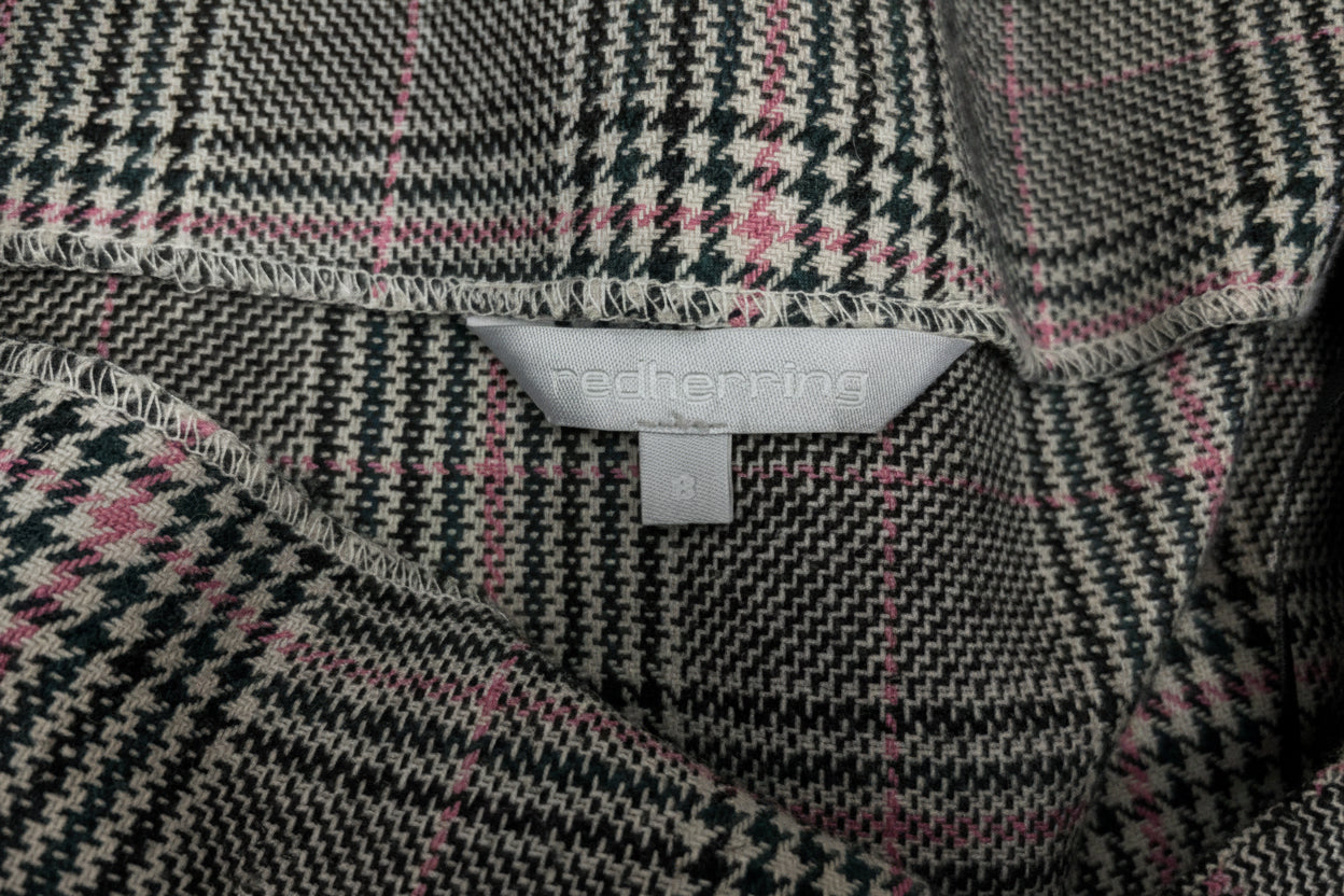 Redherring | Prince of Wales Check Pinafore Dress | Grey, Black & Pink
