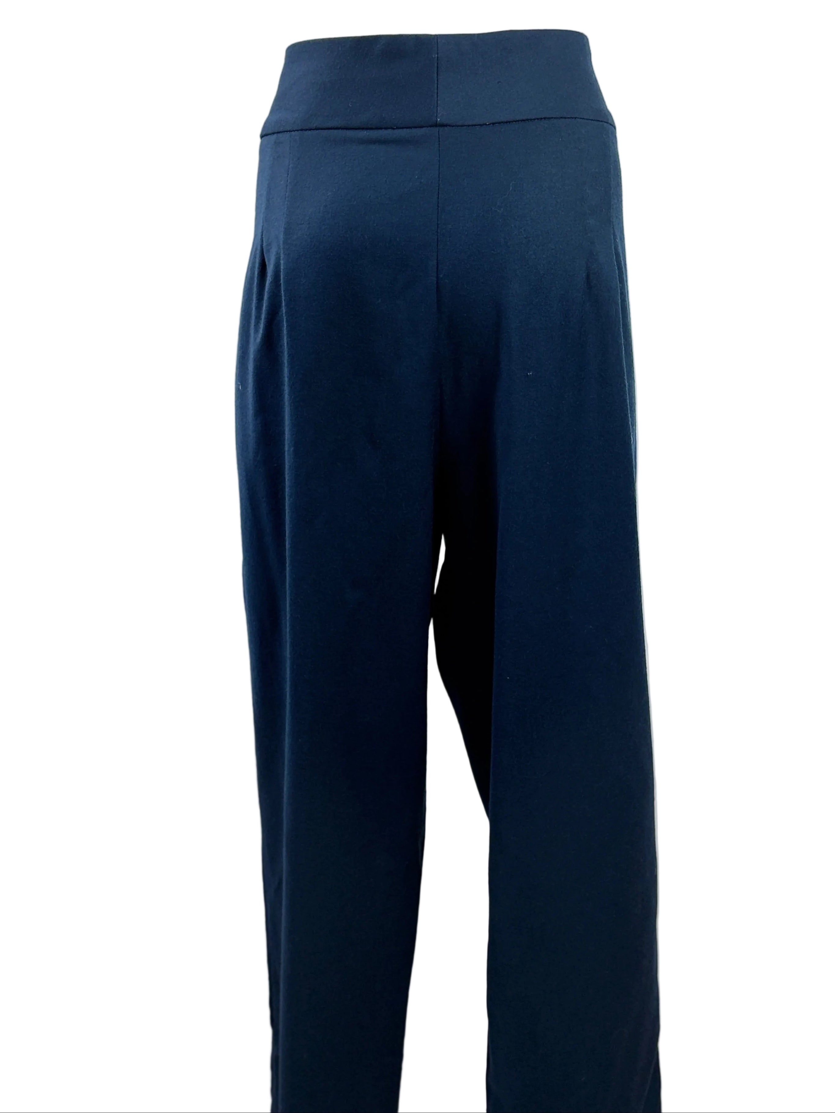 Massimo Dutti Wool Tailored Trousers | Navy | Size EU42