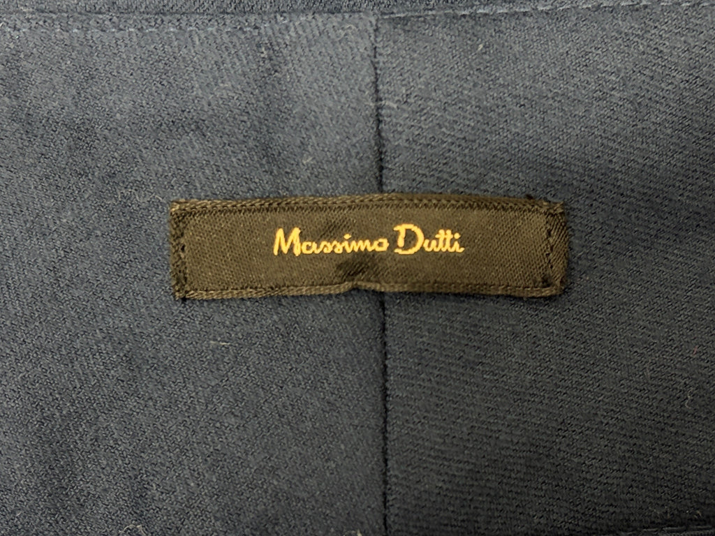 Massimo Dutti Wool Tailored Trousers | Navy | Size EU42