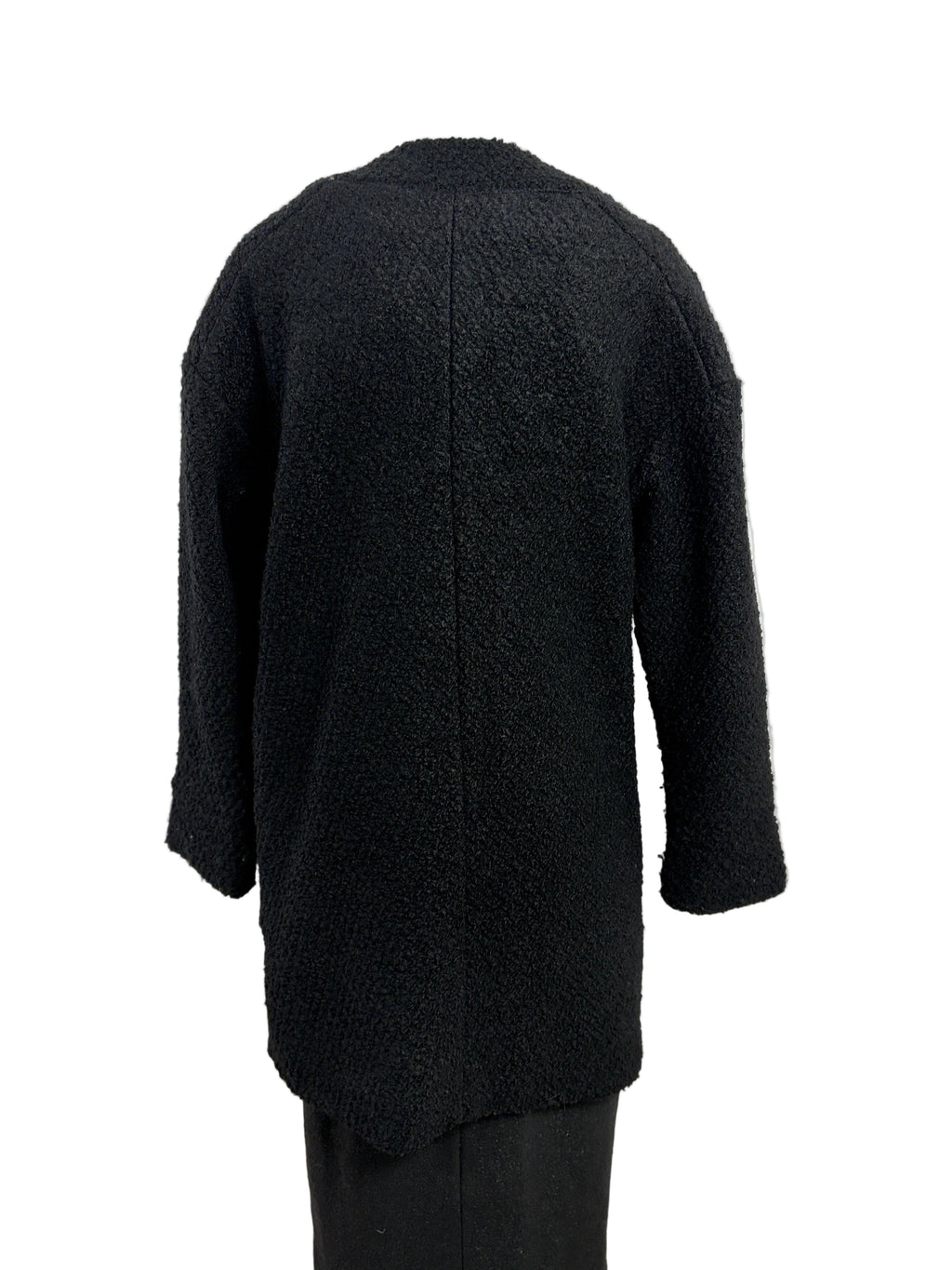CMNC Woman | Collarless Boucle-Textured Coat | Black | Size S