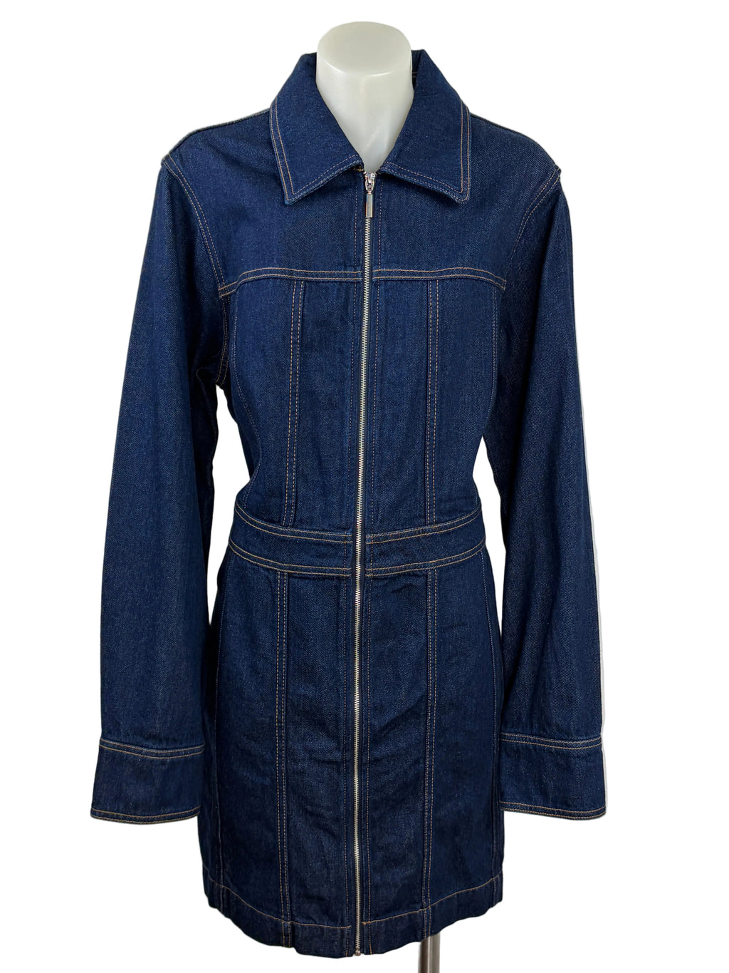 Witchery | Zip-Front Shirt Dress | Navy | Size 14