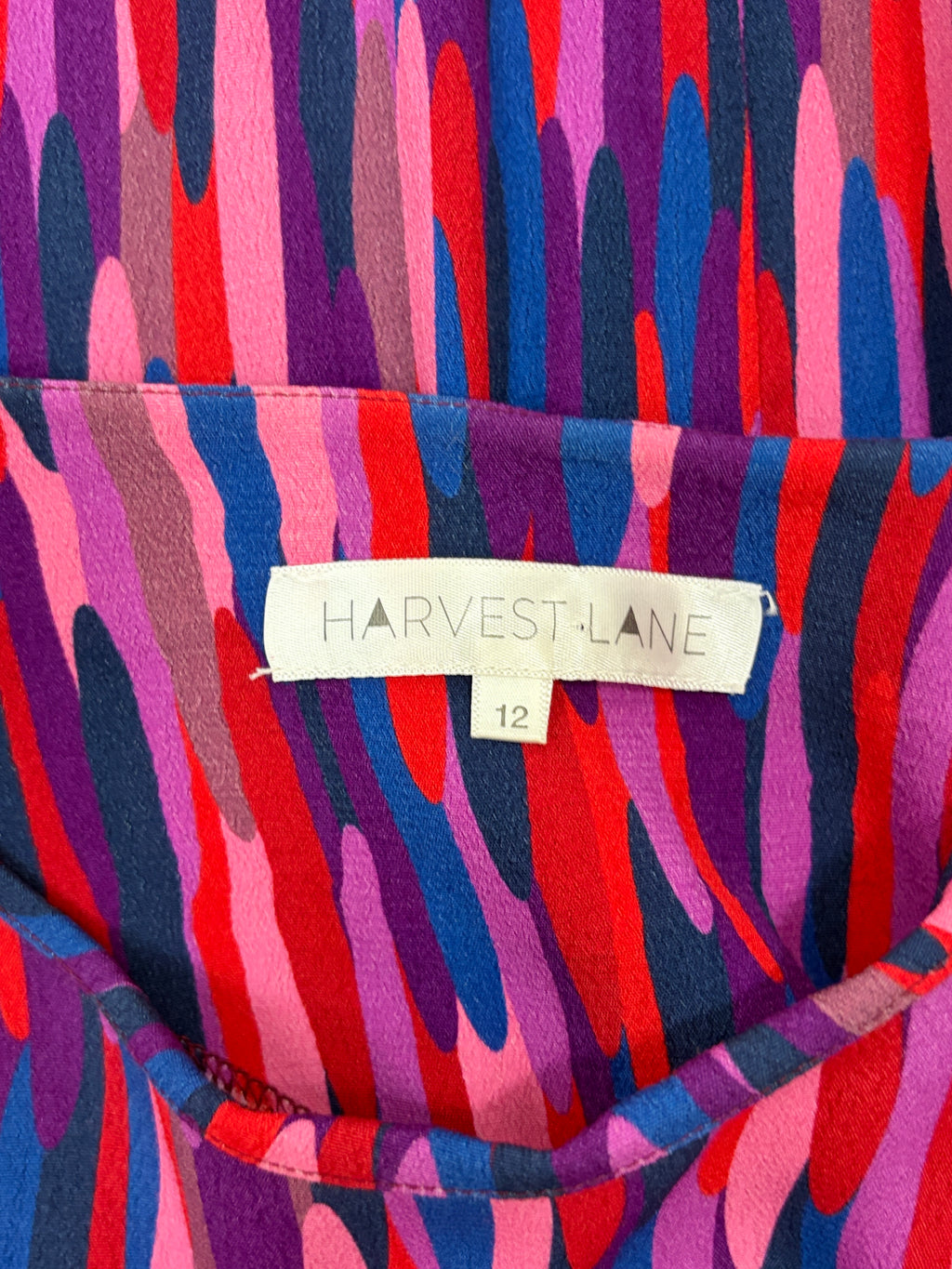 Harvest Lane Abstract Brushstroke Midi Dress - Size 12
