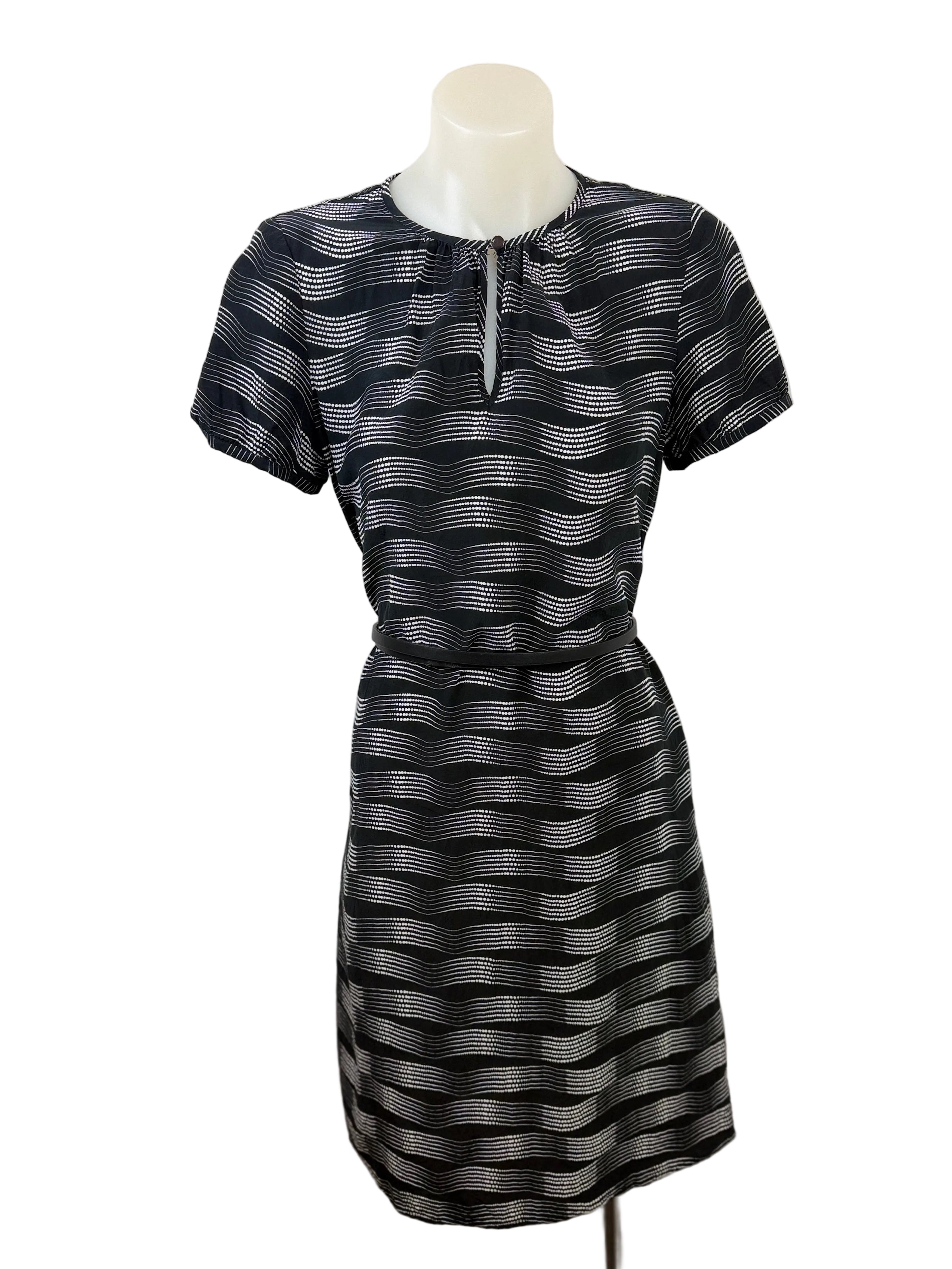 Marcs Pure Silk Wave Print Dress - Size 6