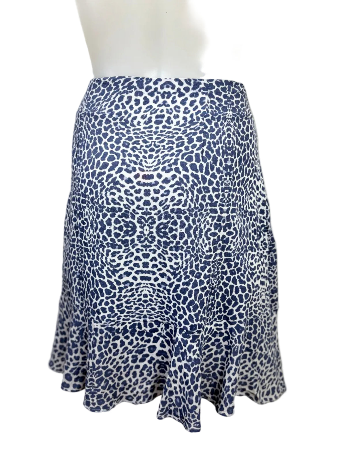 Dotti Leopard Print Ruffle Mini Skirt in navy & white – view 3 of 4