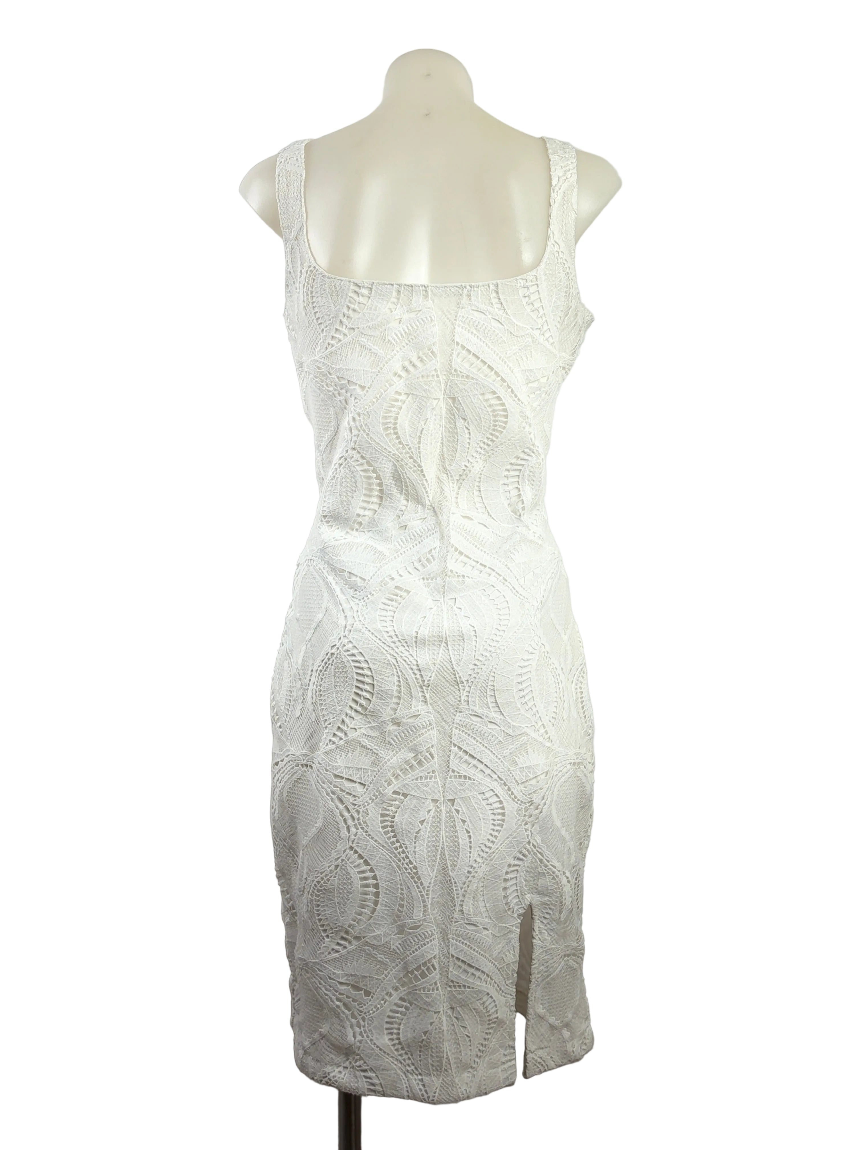 White Lace Split front dress