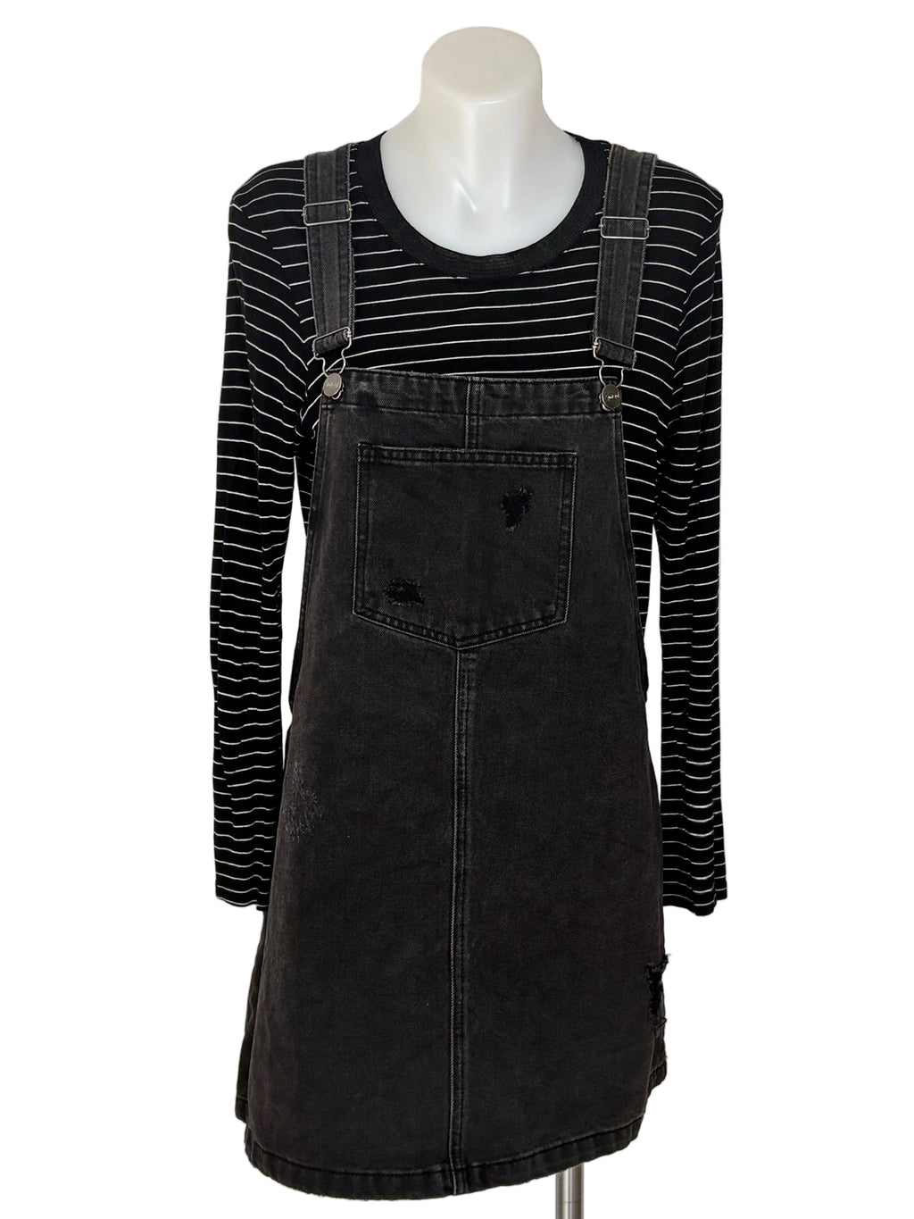 Sportsgirl Distressed Denim Pinafore Dress – view 2 of 4