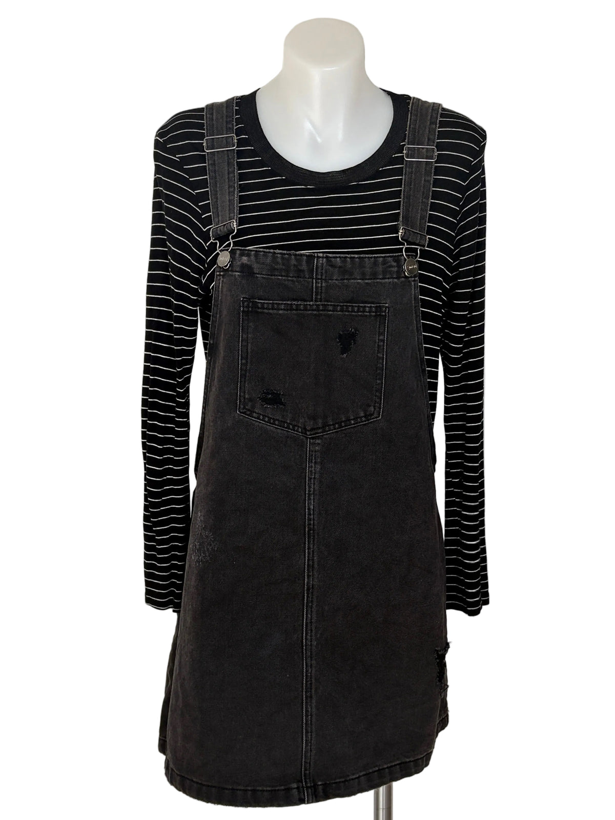 Sportsgirl Distressed Denim Pinafore Dress – view 2 of 4