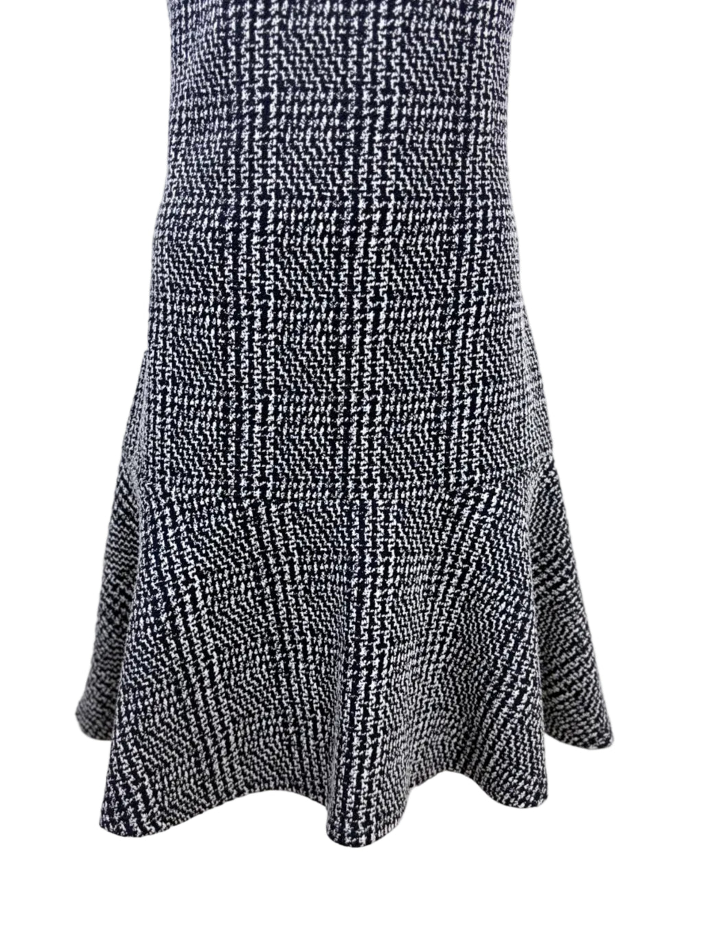 Forever New Tweed-Style Fit and Flare Dress in navy & white – view 4 of 5
