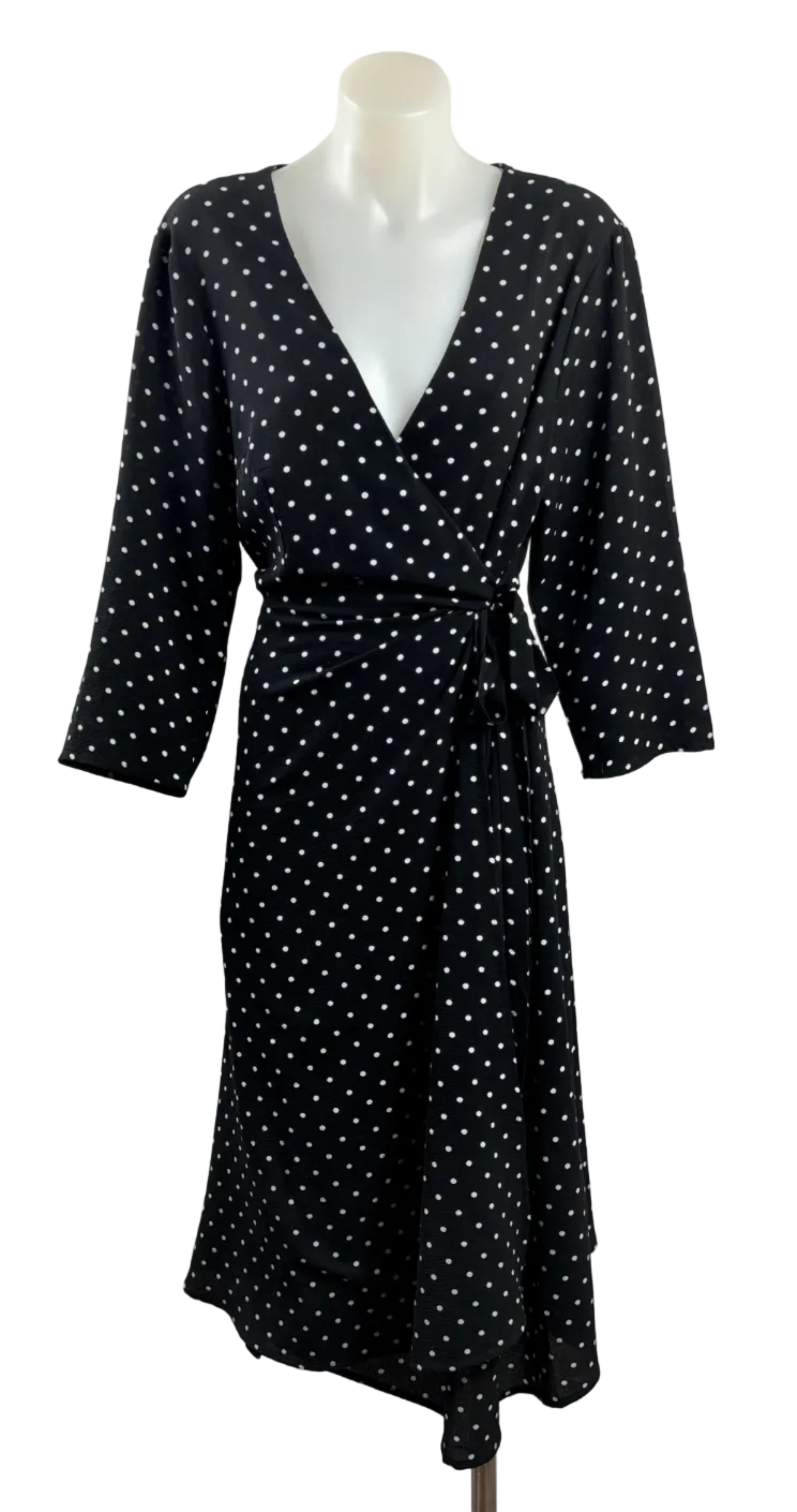 Atmos & Here Wrap Polka Dot Dress
