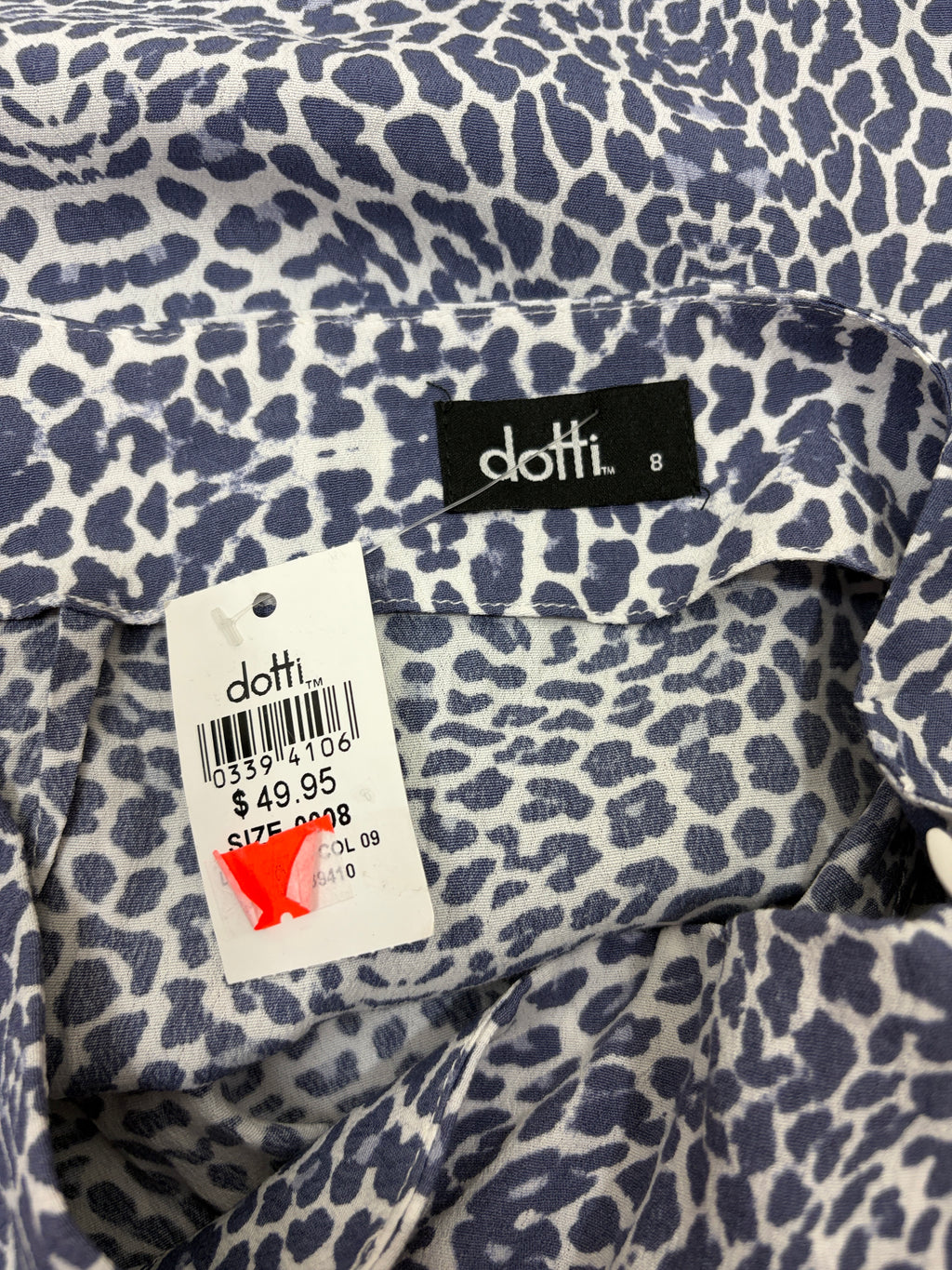 Dotti Leopard Print Ruffle Mini Skirt in navy & white – view 4 of 4