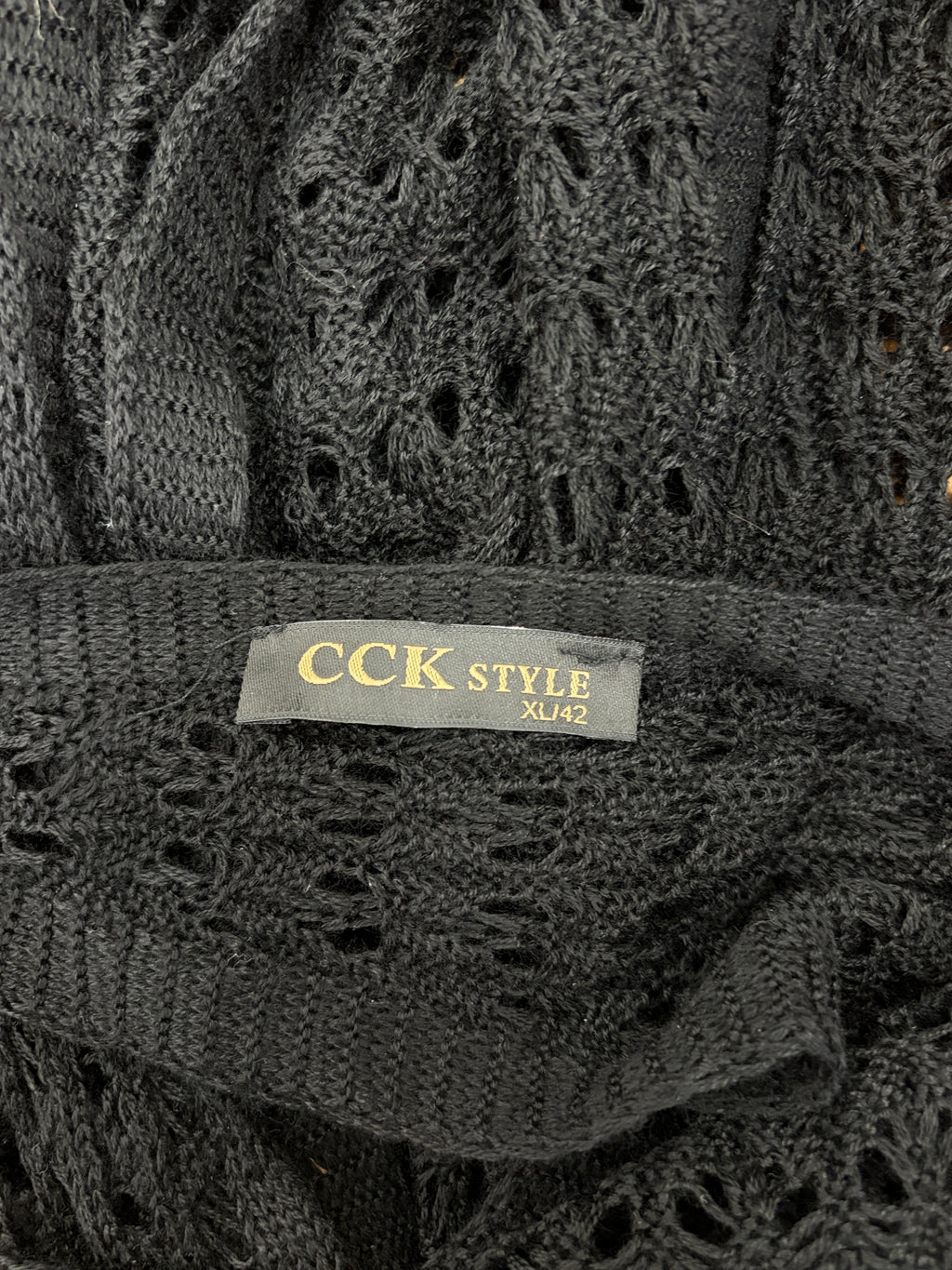 Crochet-Knit Beach Cover-Up Dress | Black | Size XL