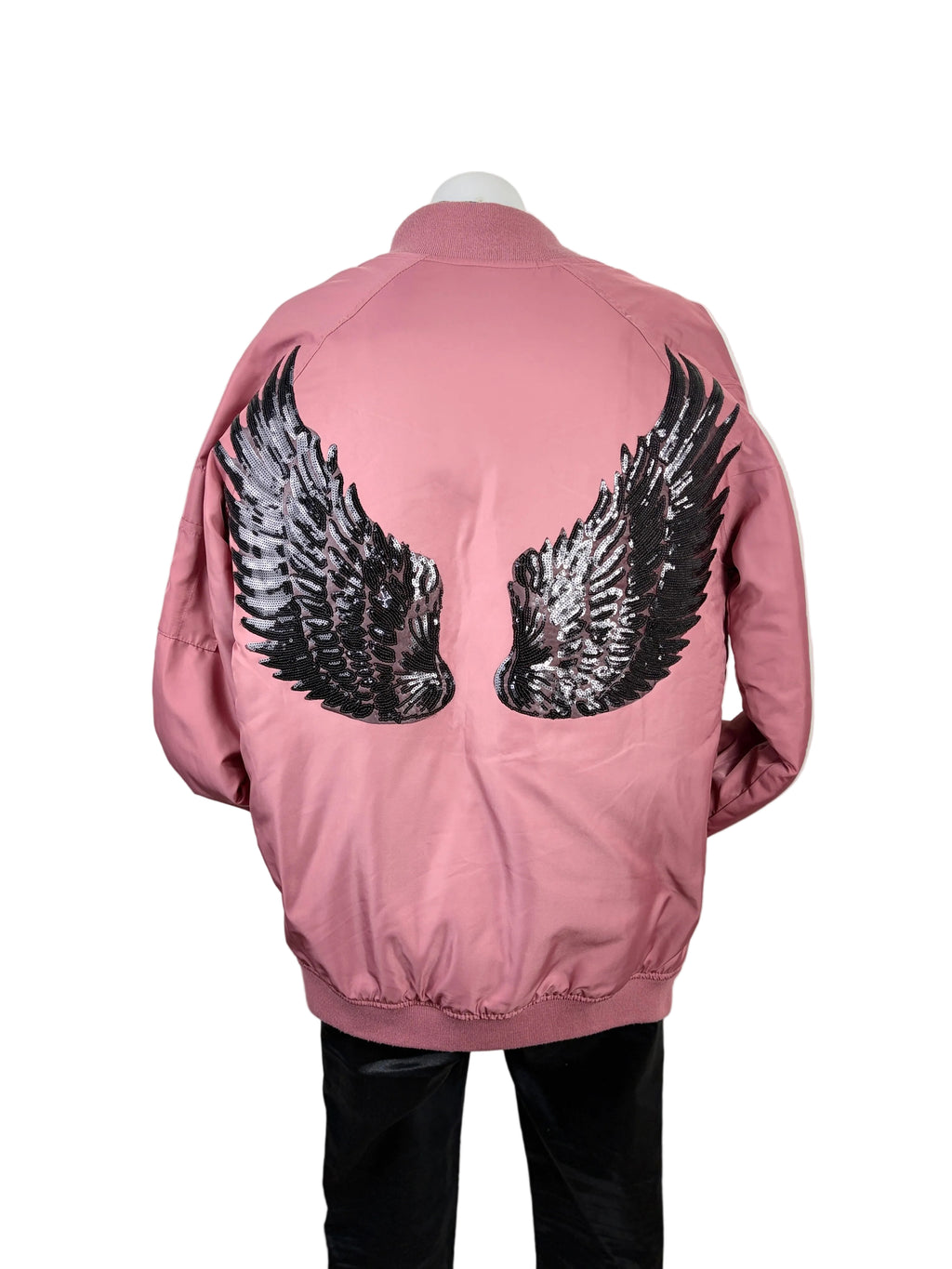 Atmos & Here Upcycled Sequin Angel Wing Bomber Jacket – view 3 of 6