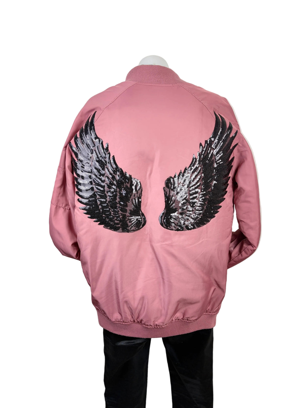 Atmos & Here Upcycled Sequin Angel Wing Bomber Jacket – view 3 of 6
