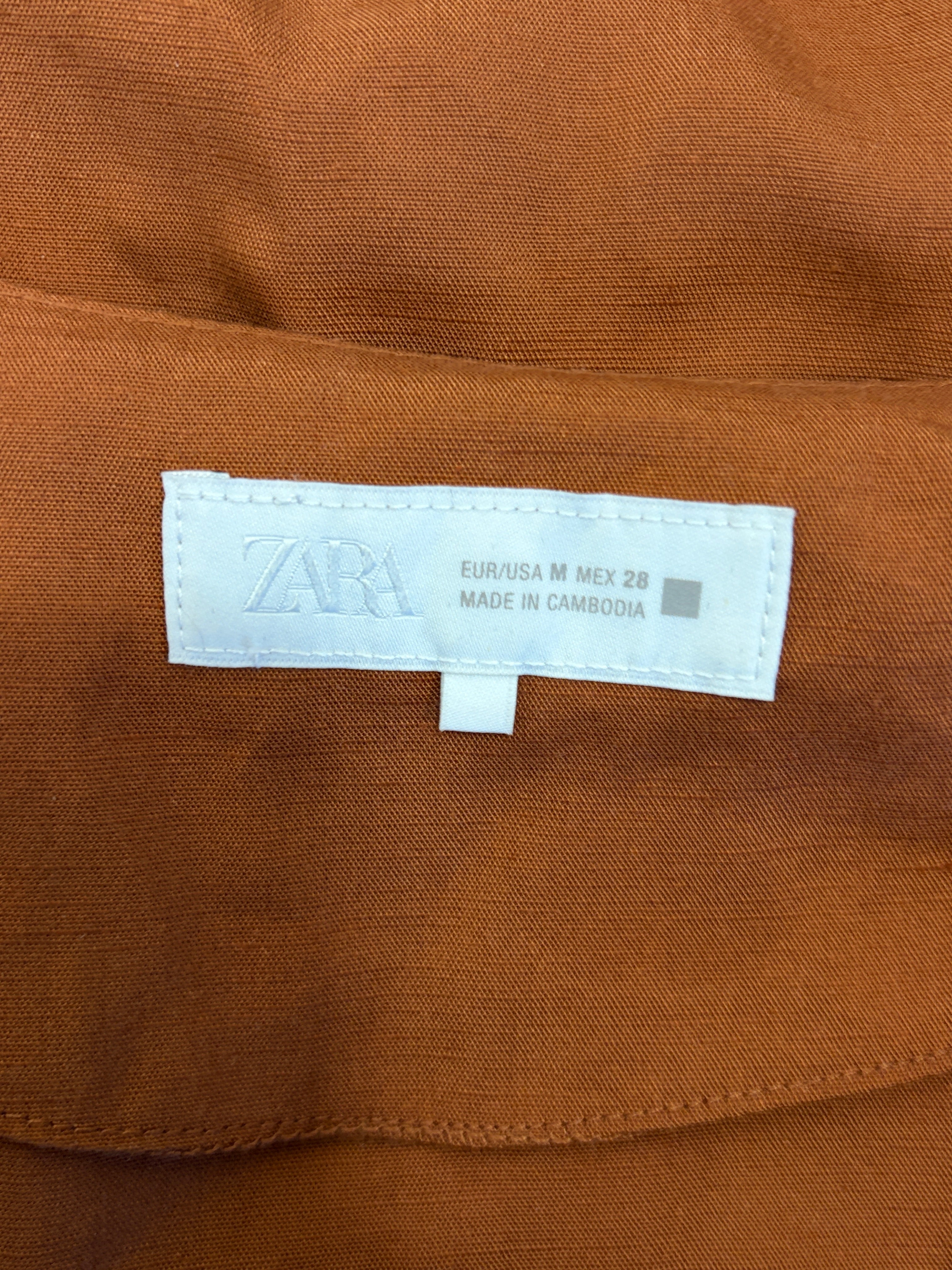 Zara | Cropped V-Neck Jacket | Rust | Size M