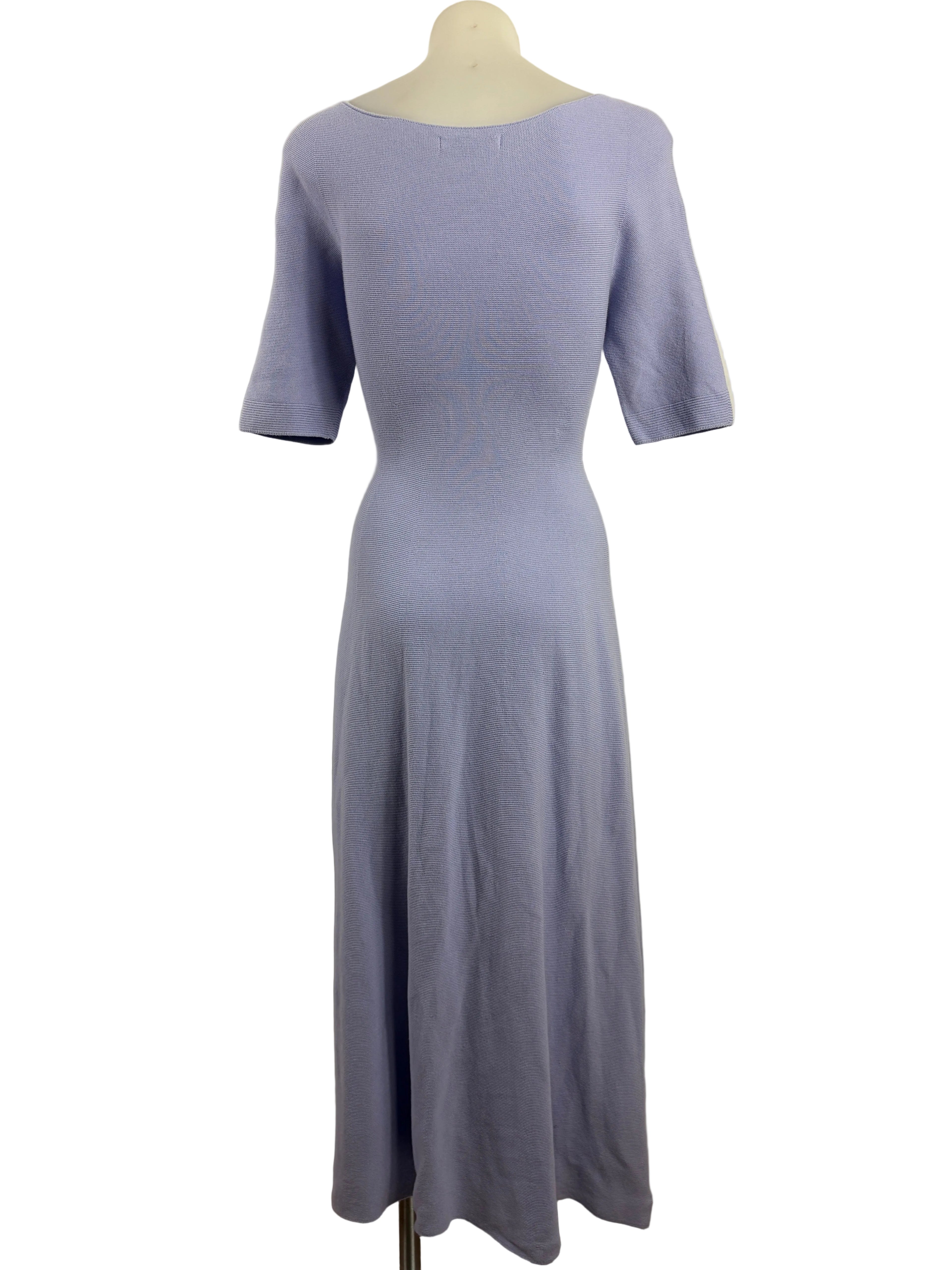 Uniqlo | 3D Knit Cotton Flare Dress | Periwinkle Blue | S