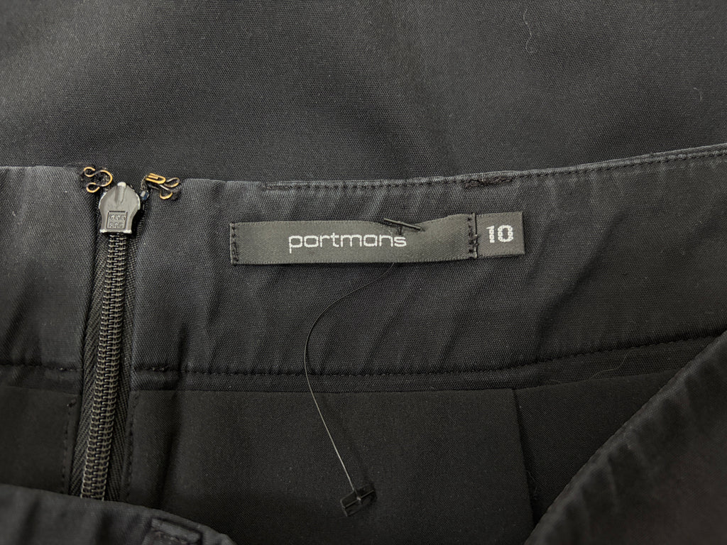 Portmans | Button-Front Mini Skirt | Black | Size 10