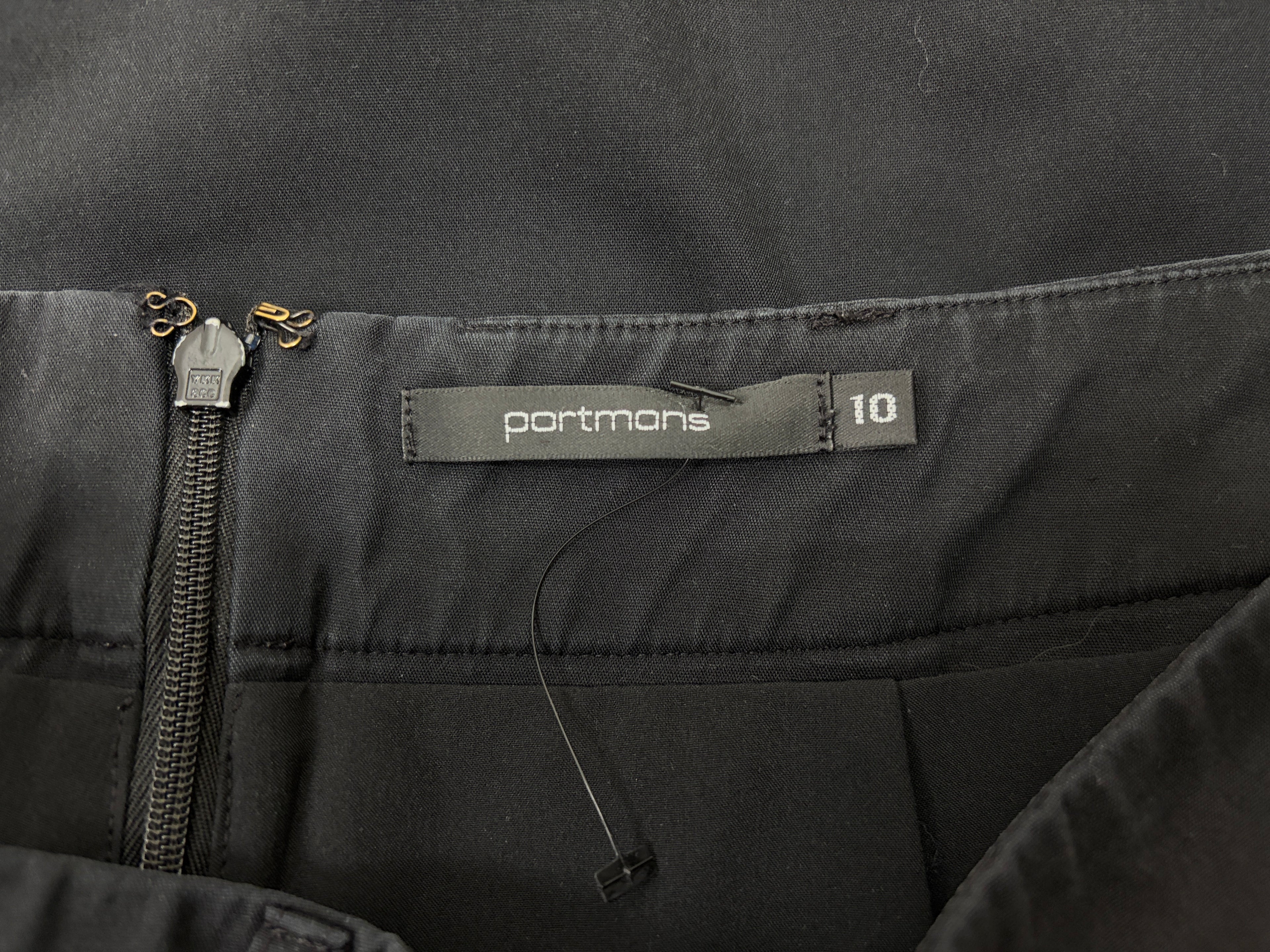Portmans | Button-Front Mini Skirt | Black | Size 10